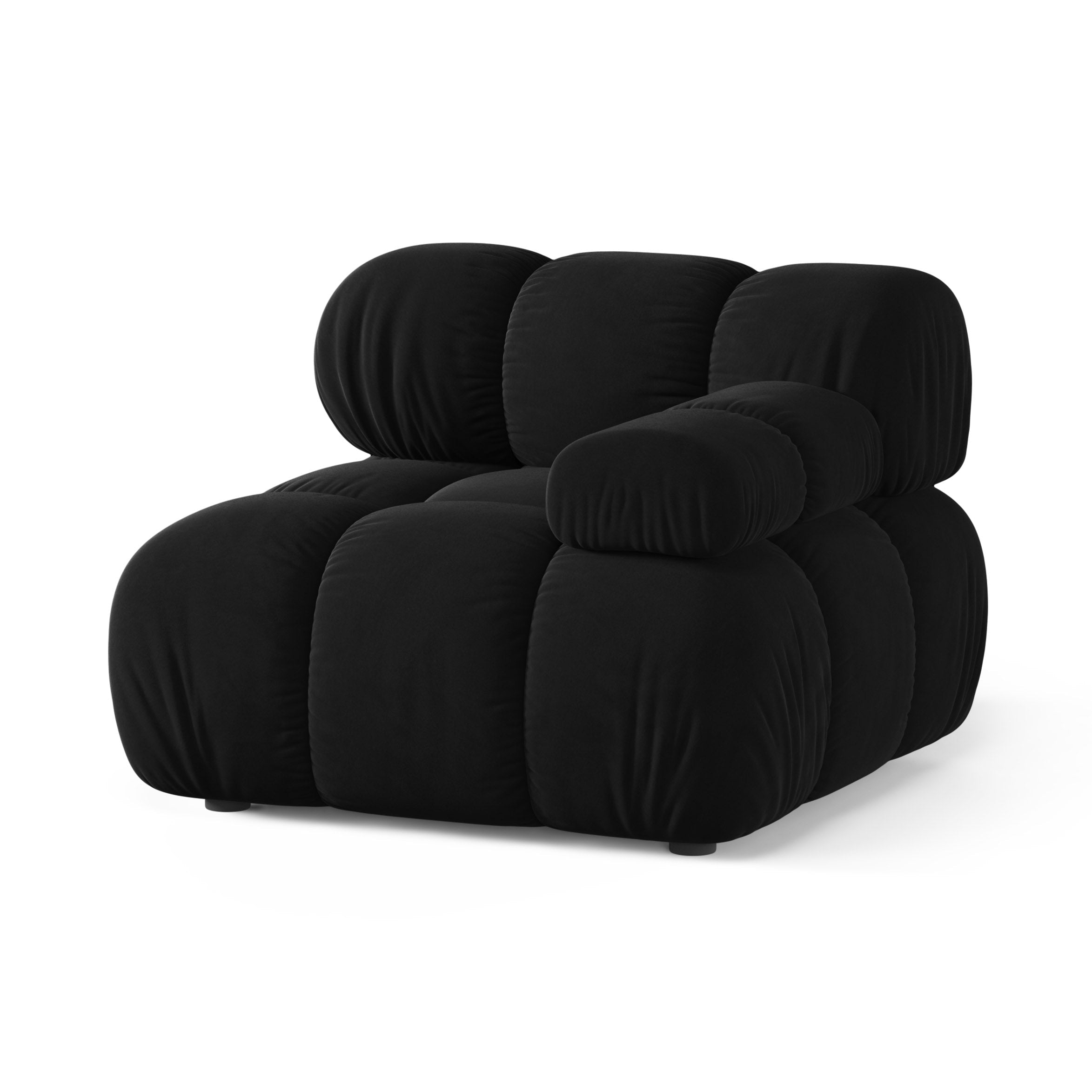 Sofa modułowa aksamitna BELLIS - moduł prawostronny czarny