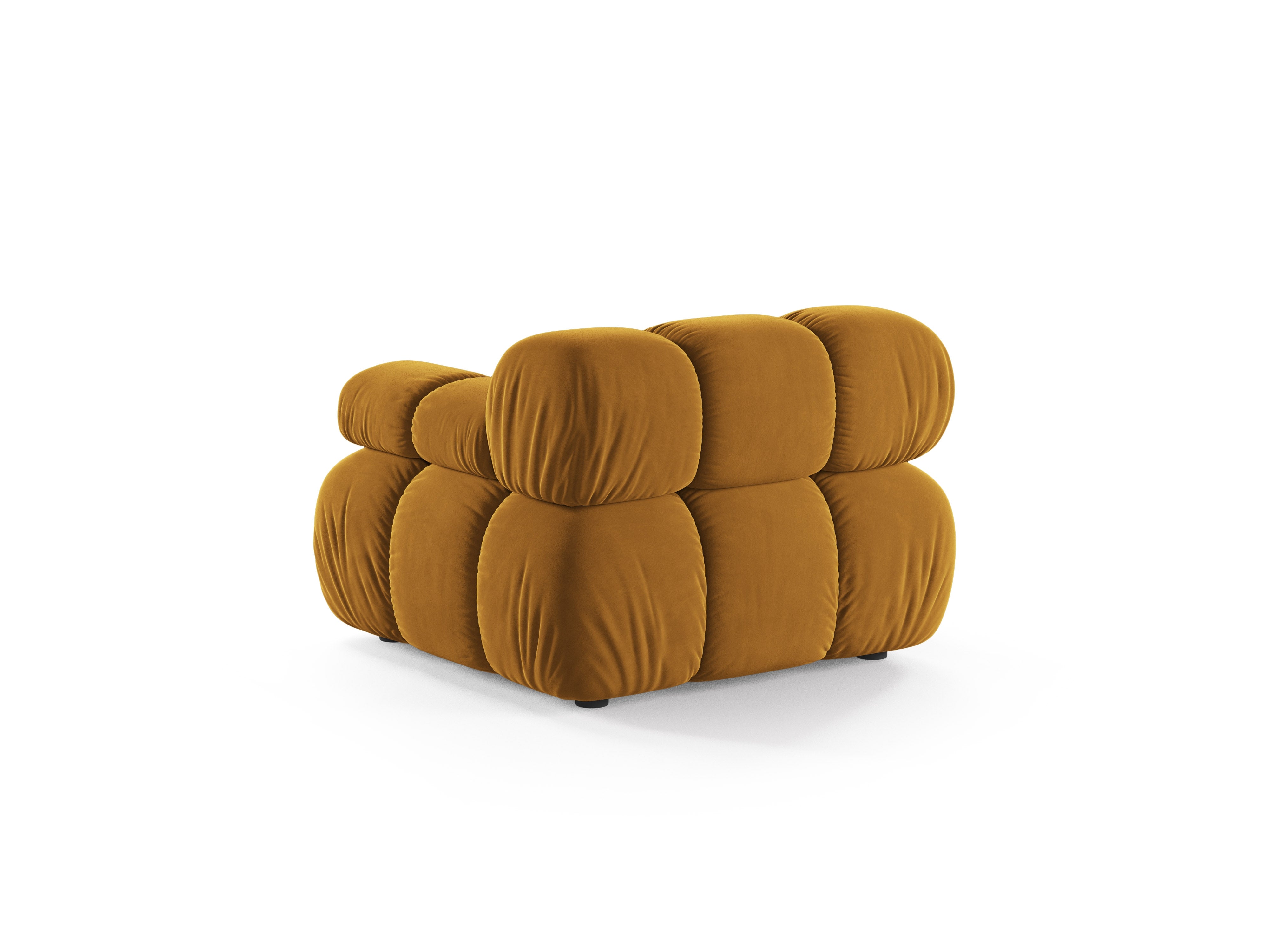 Sofa modułowa aksamitna BELLIS - moduł prawostronny musztardowy
