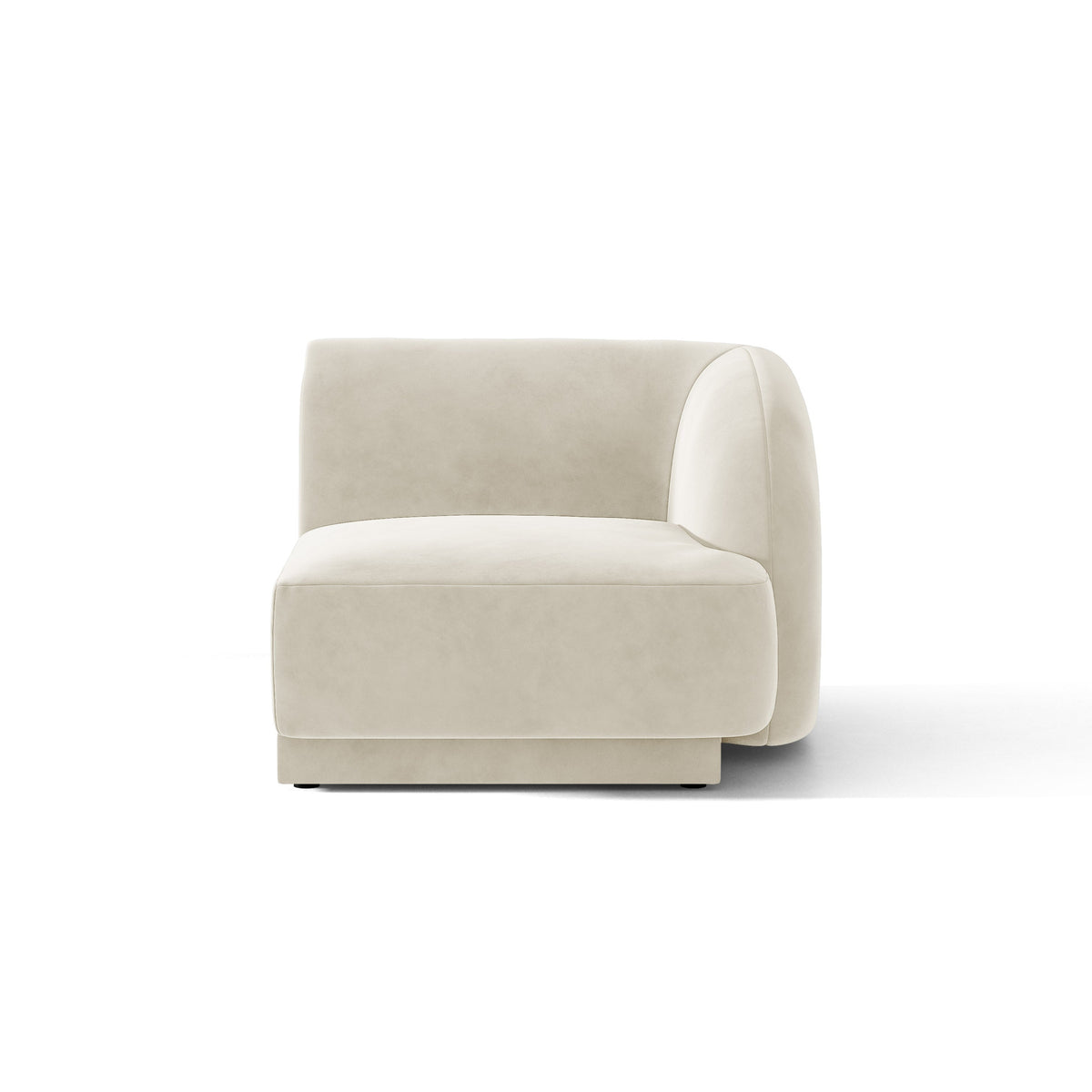 Sofa modułowa aksamitna MILEY - moduł prawostronny jasnobeżowy – Micadoni