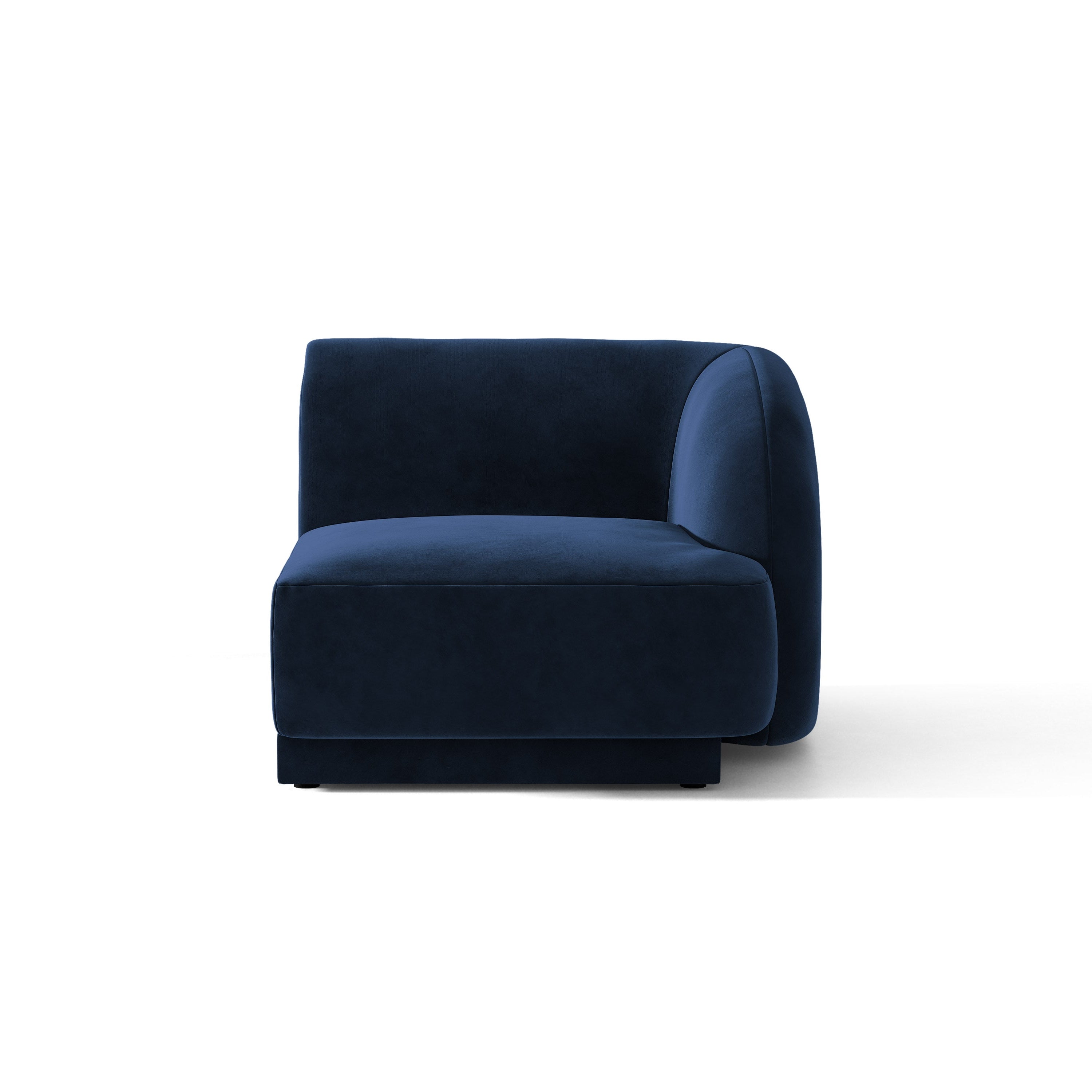 Sofa modułowa aksamitna MILEY - moduł prawostronny granat królewski – Micadoni