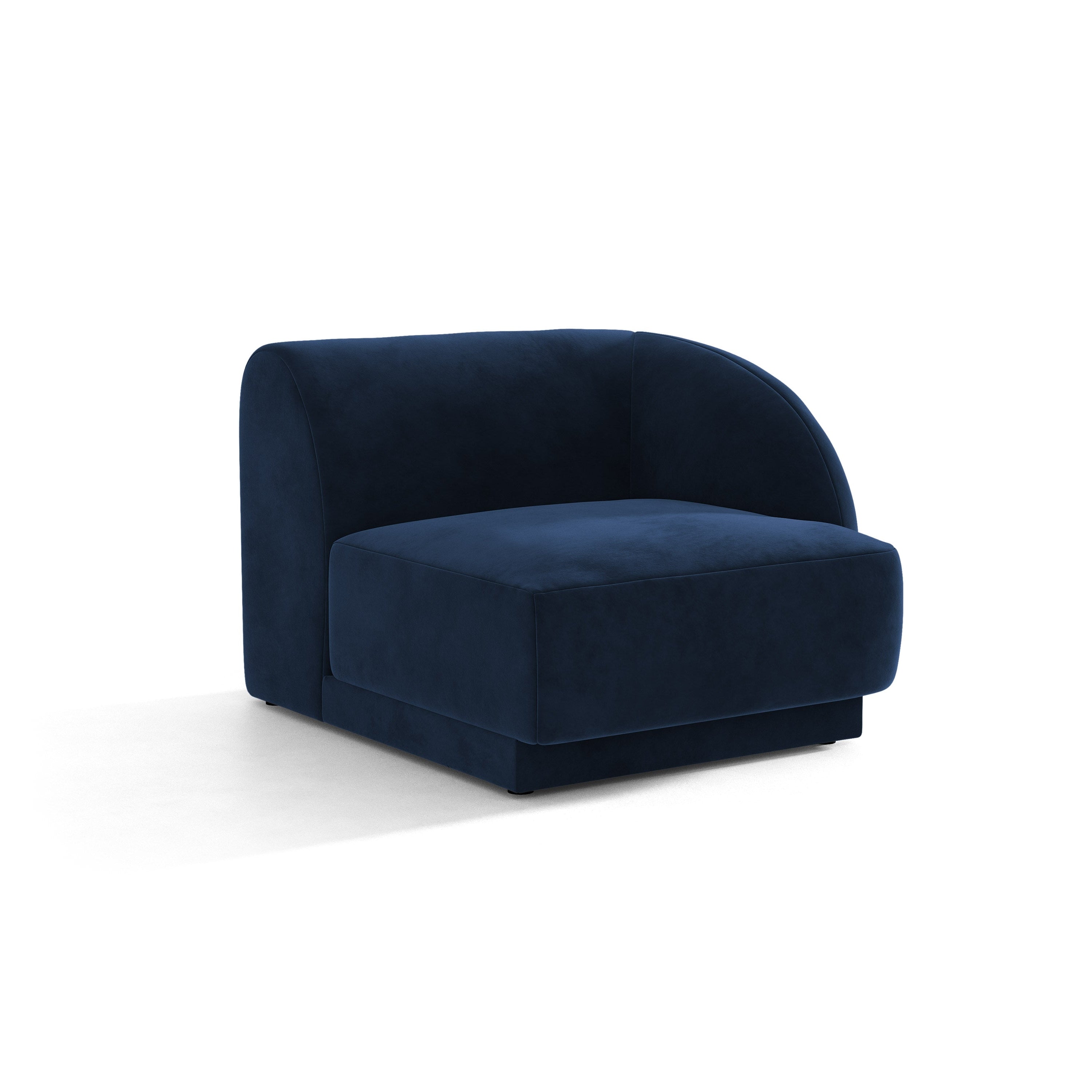Sofa modułowa aksamitna MILEY - moduł prawostronny granat królewski do salonu