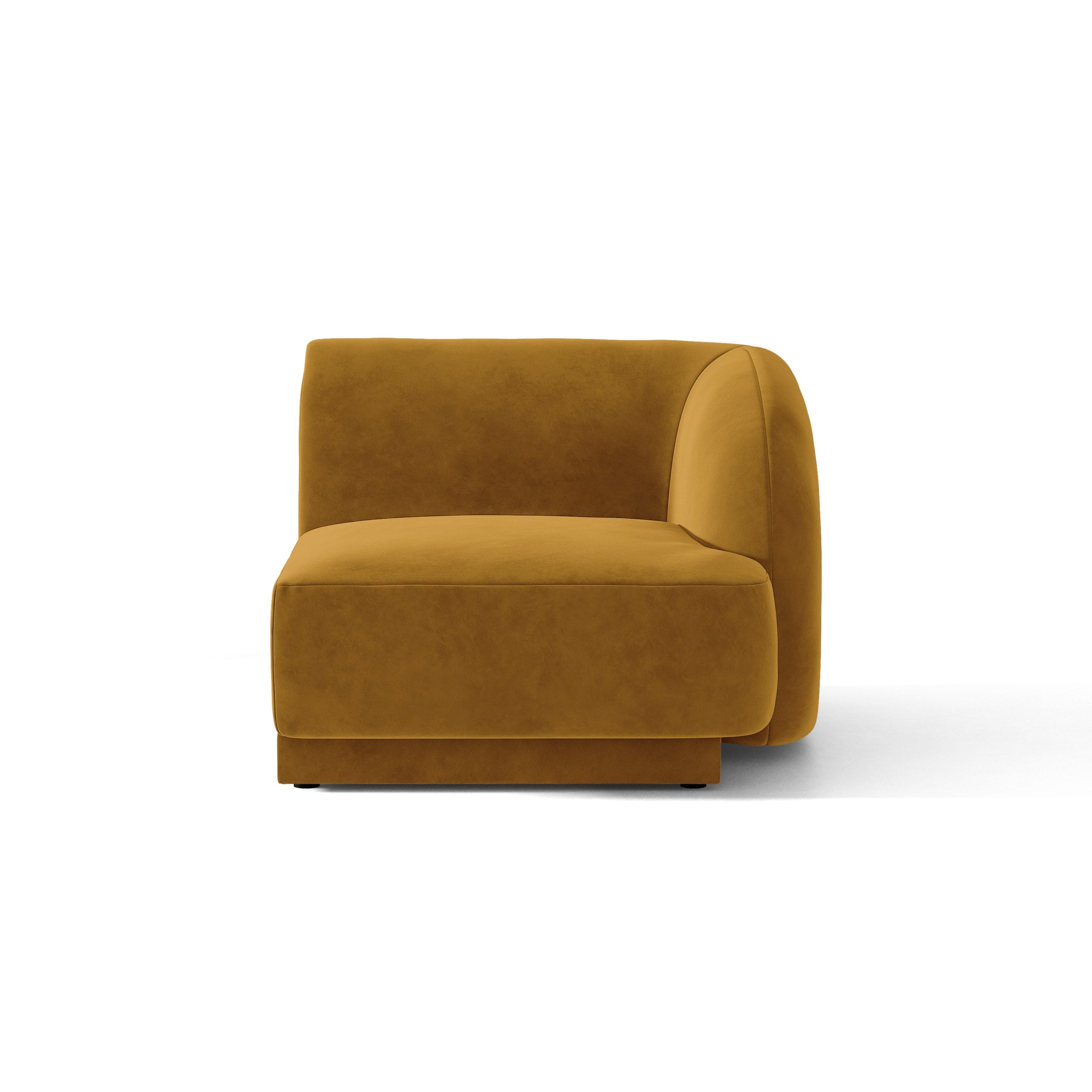 Sofa modułowa aksamitna MILEY - moduł prawostronny żółty – Micadoni
