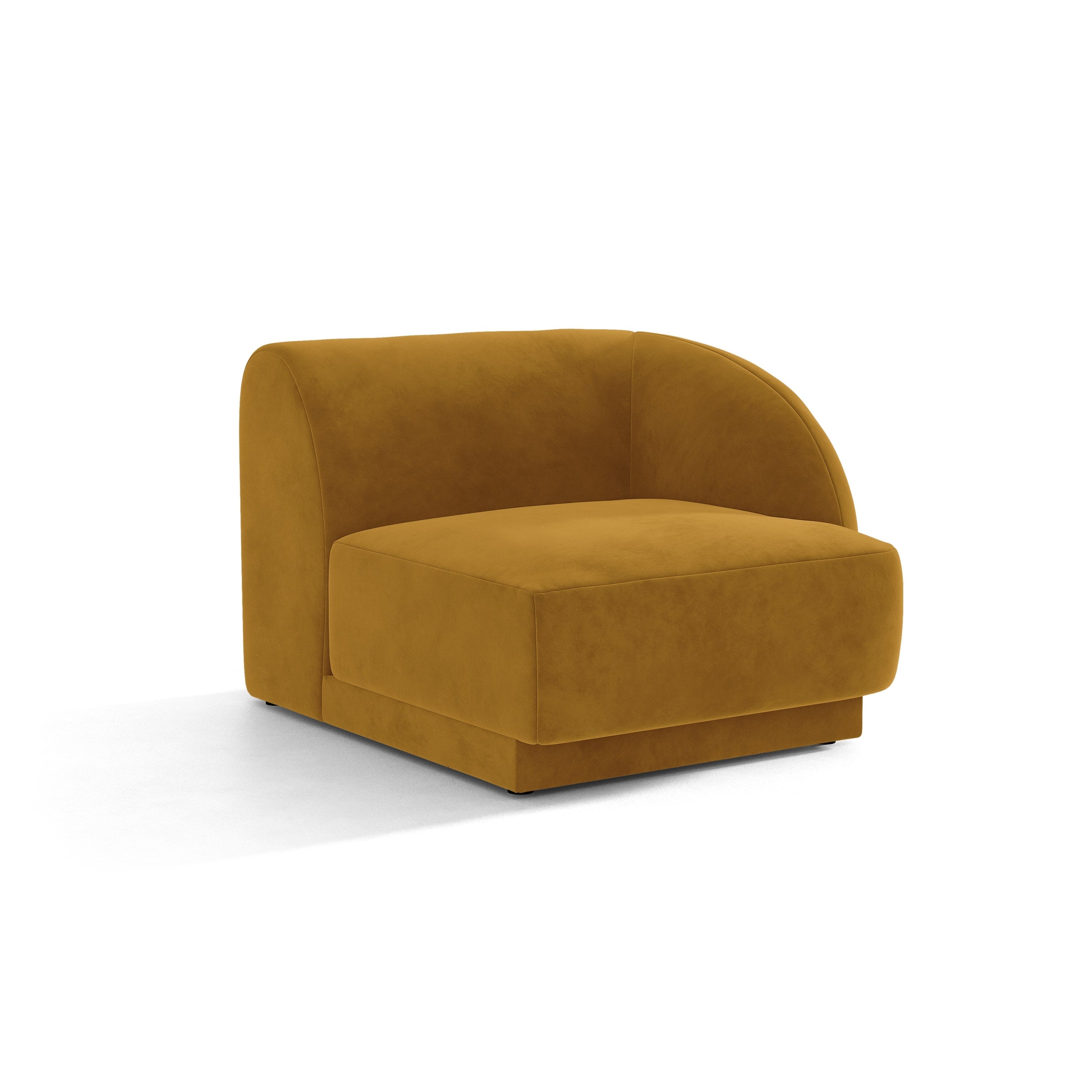 Sofa modułowa aksamitna MILEY - moduł prawostronny żółty do salonu
