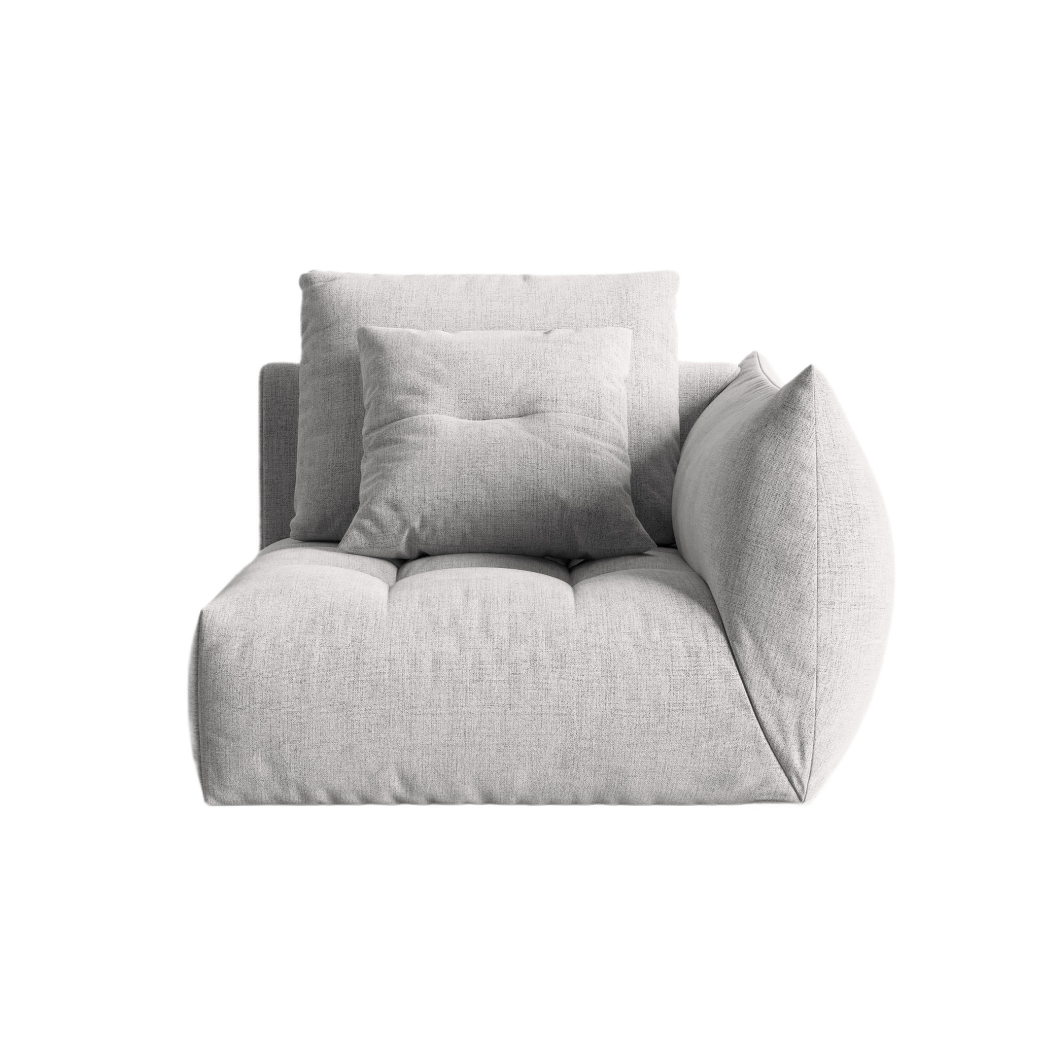 Gallery Detail: Bloom Modular Sofa Right Side Element Silver Chenille
