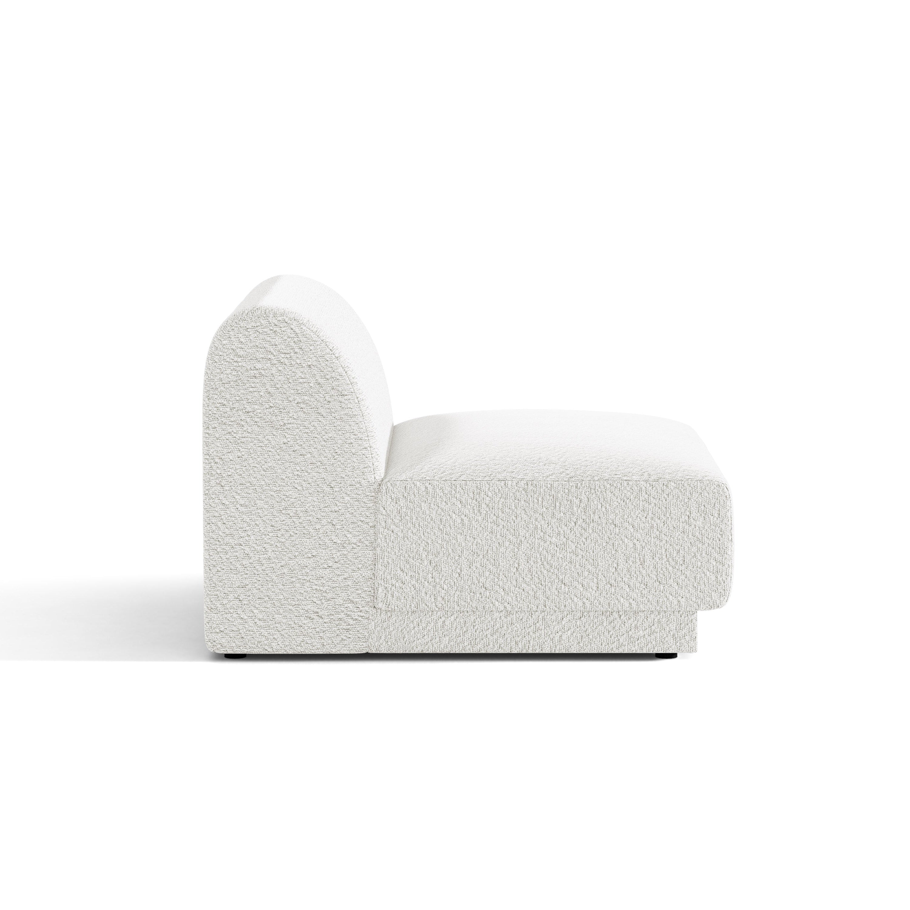 Fotel / moduł MILEY biały boucle – tkanina bouclé