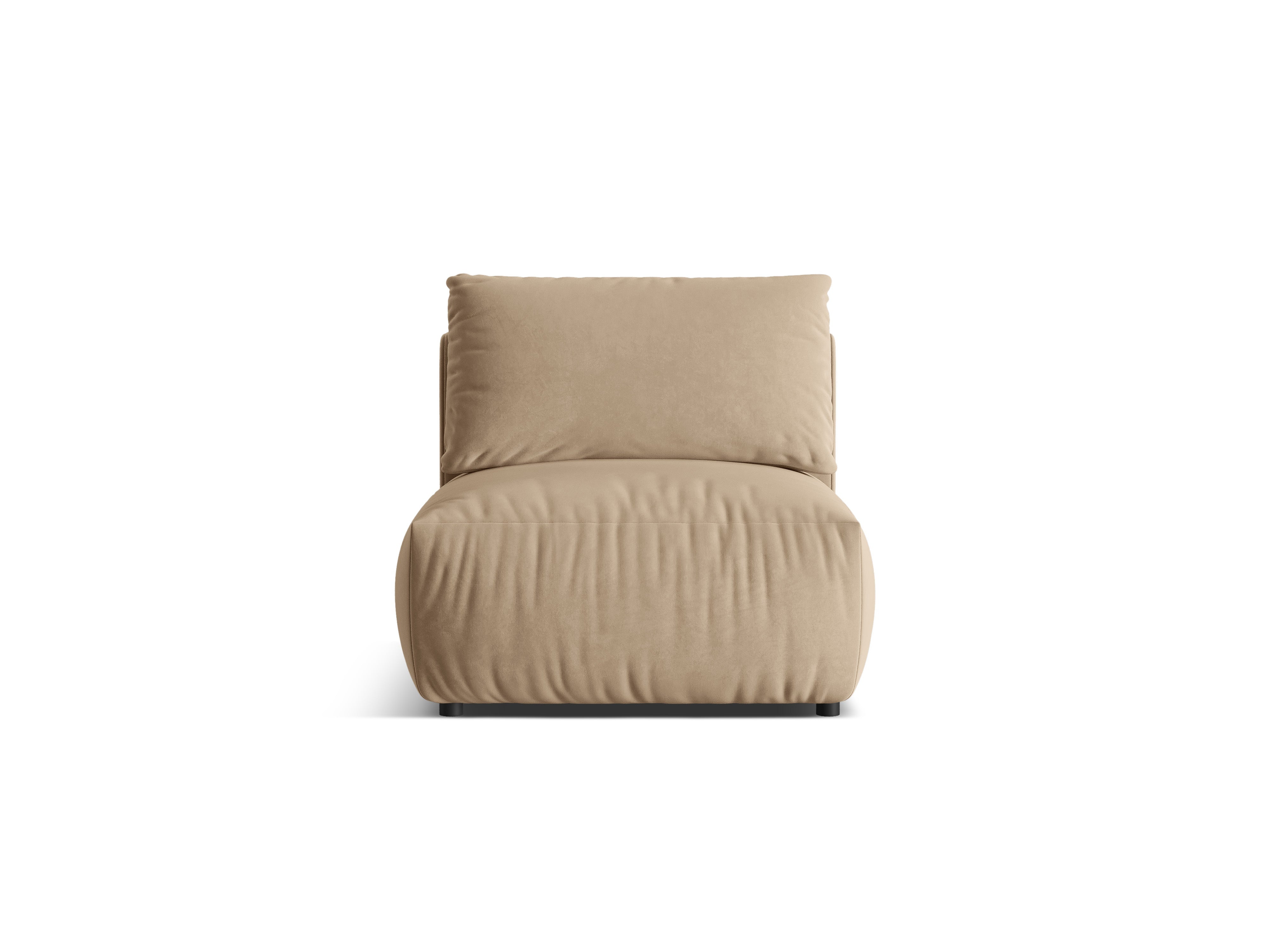 Sofa modułowa aksamitna CHRIS - element środkowy piaskowy