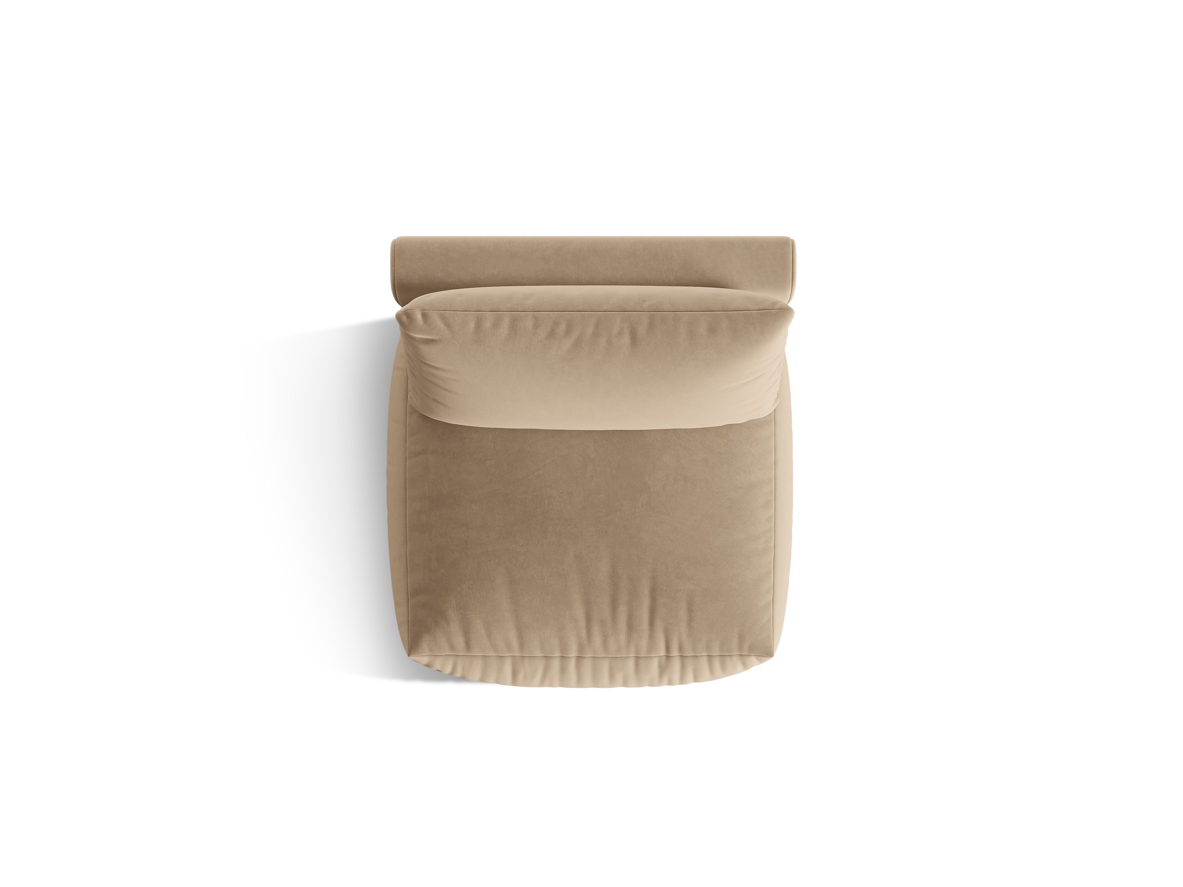 Sofa modułowa aksamitna CHRIS - element środkowy piaskowy