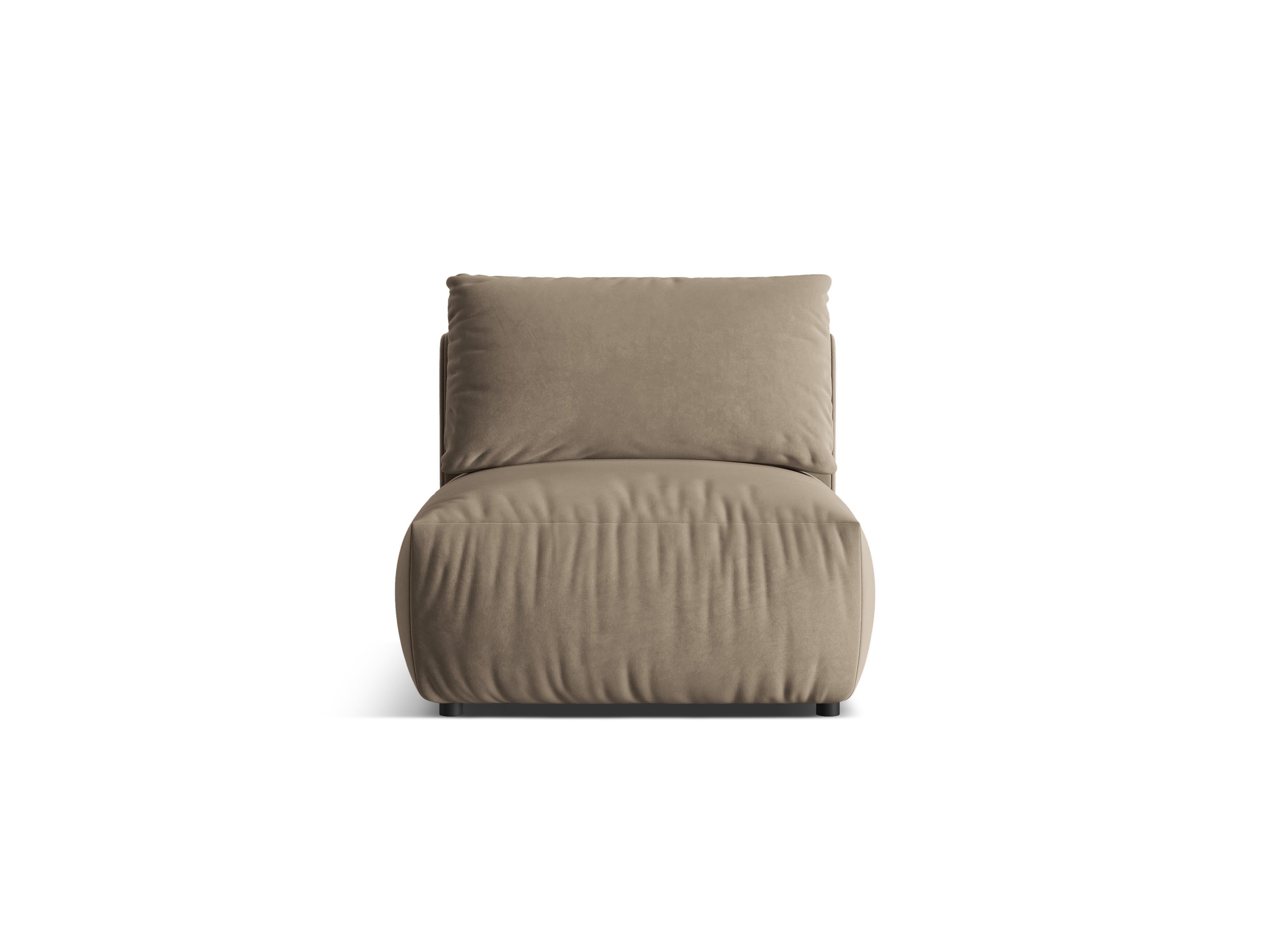 Sofa modułowa aksamitna CHRIS - element środkowy jasnobrązowy