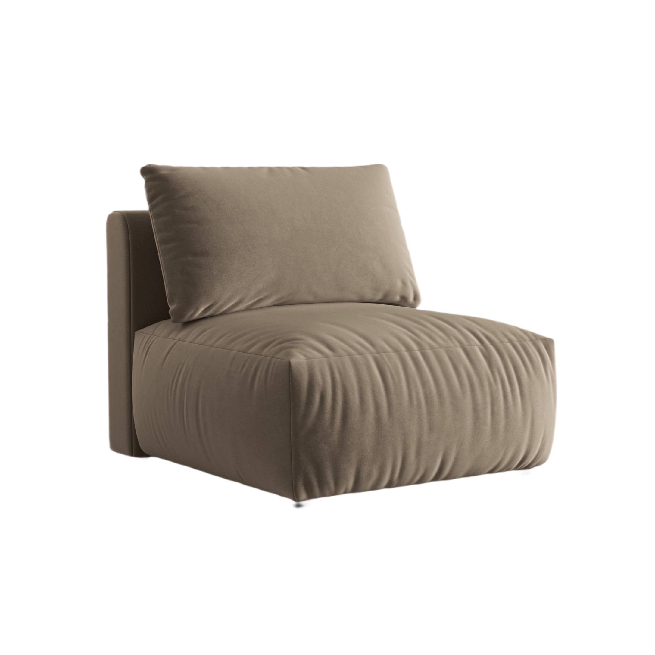 Sofa modułowa aksamitna CHRIS - element środkowy jasnobrązowy