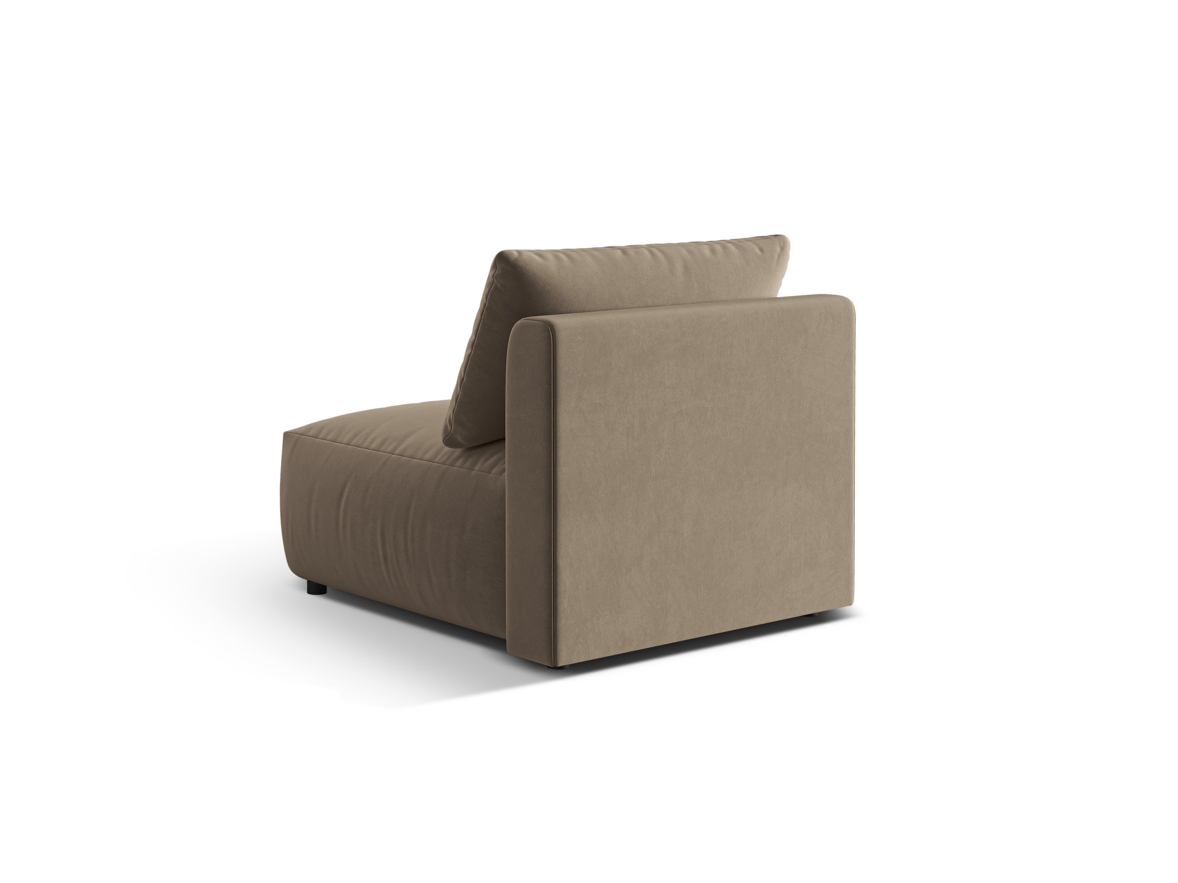 Sofa modułowa aksamitna CHRIS - element środkowy jasnobrązowy