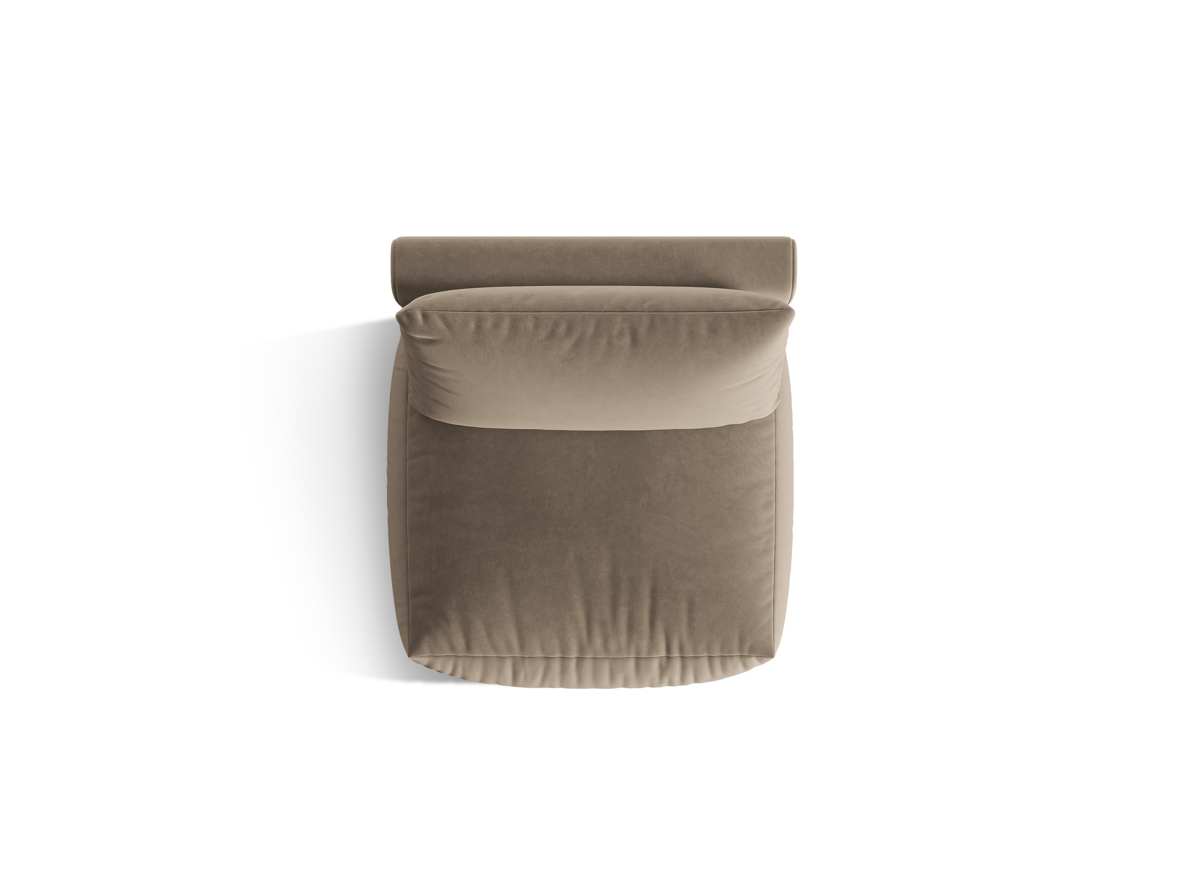 Sofa modułowa aksamitna CHRIS - element środkowy jasnobrązowy