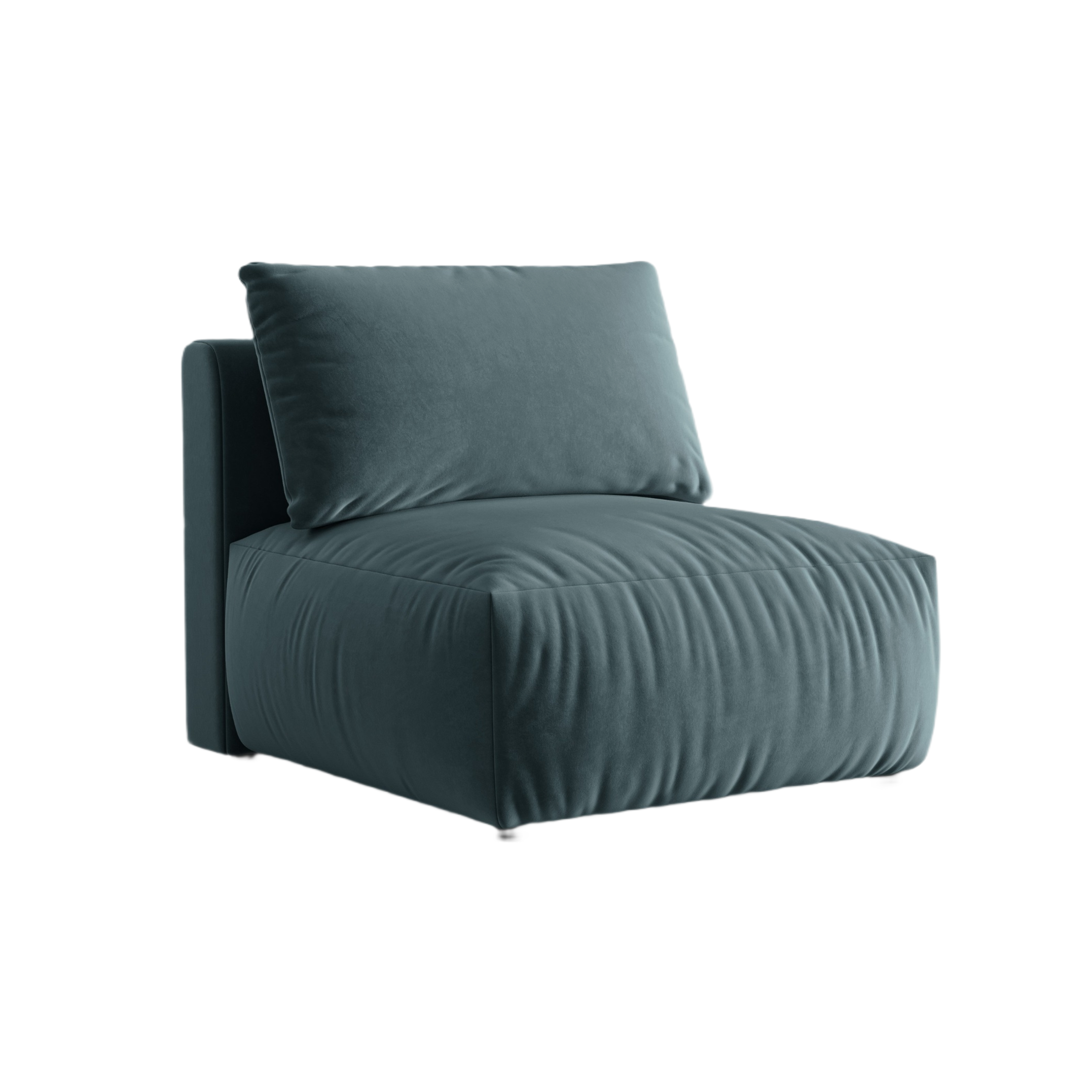 Sofa modułowa aksamitna CHRIS - element środkowy jasnoniebieski