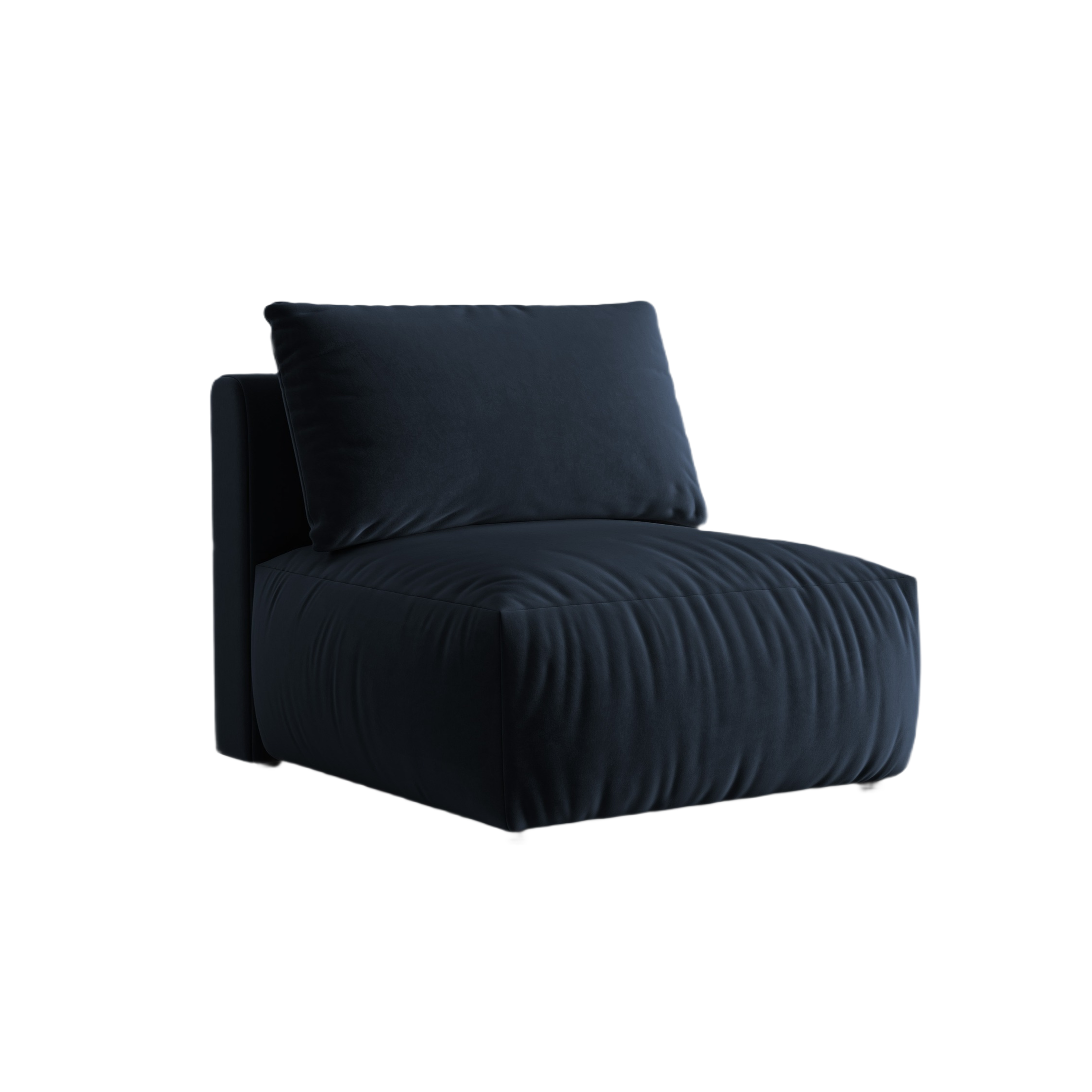 Sofa modułowa aksamitna CHRIS - element środkowy granat królewski