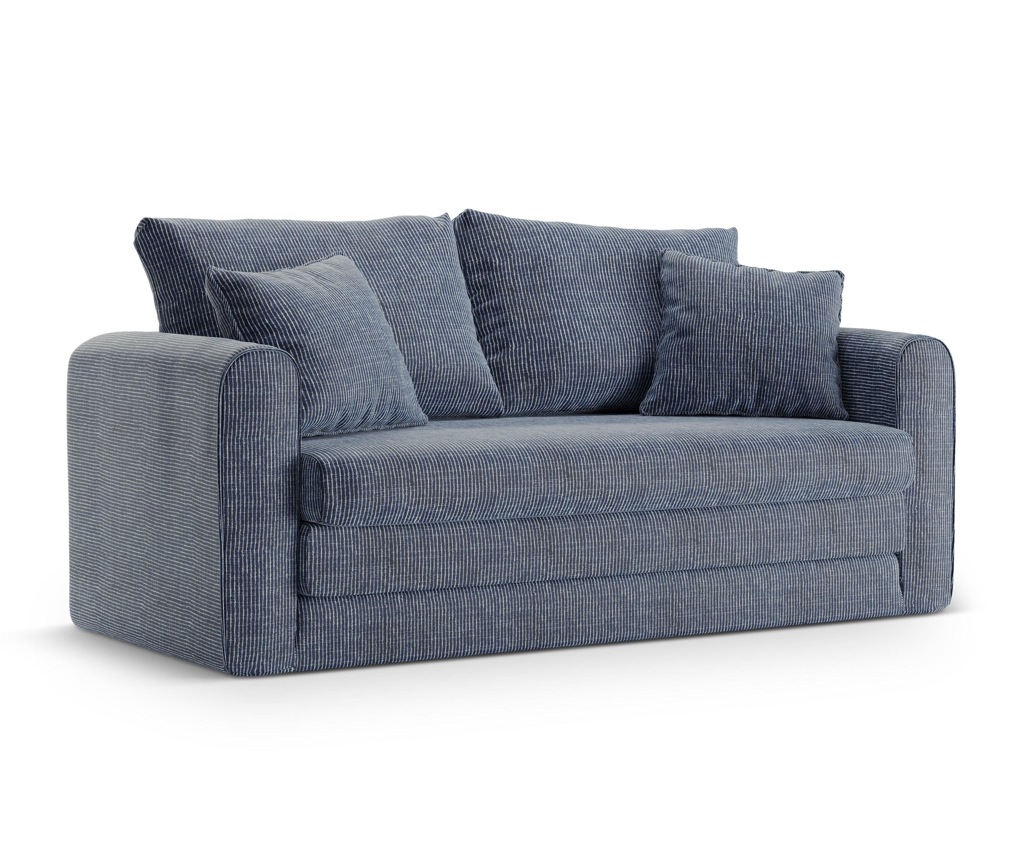 Sofa 2-Sitzer mit Schlaffunktion LIDO blau meliert