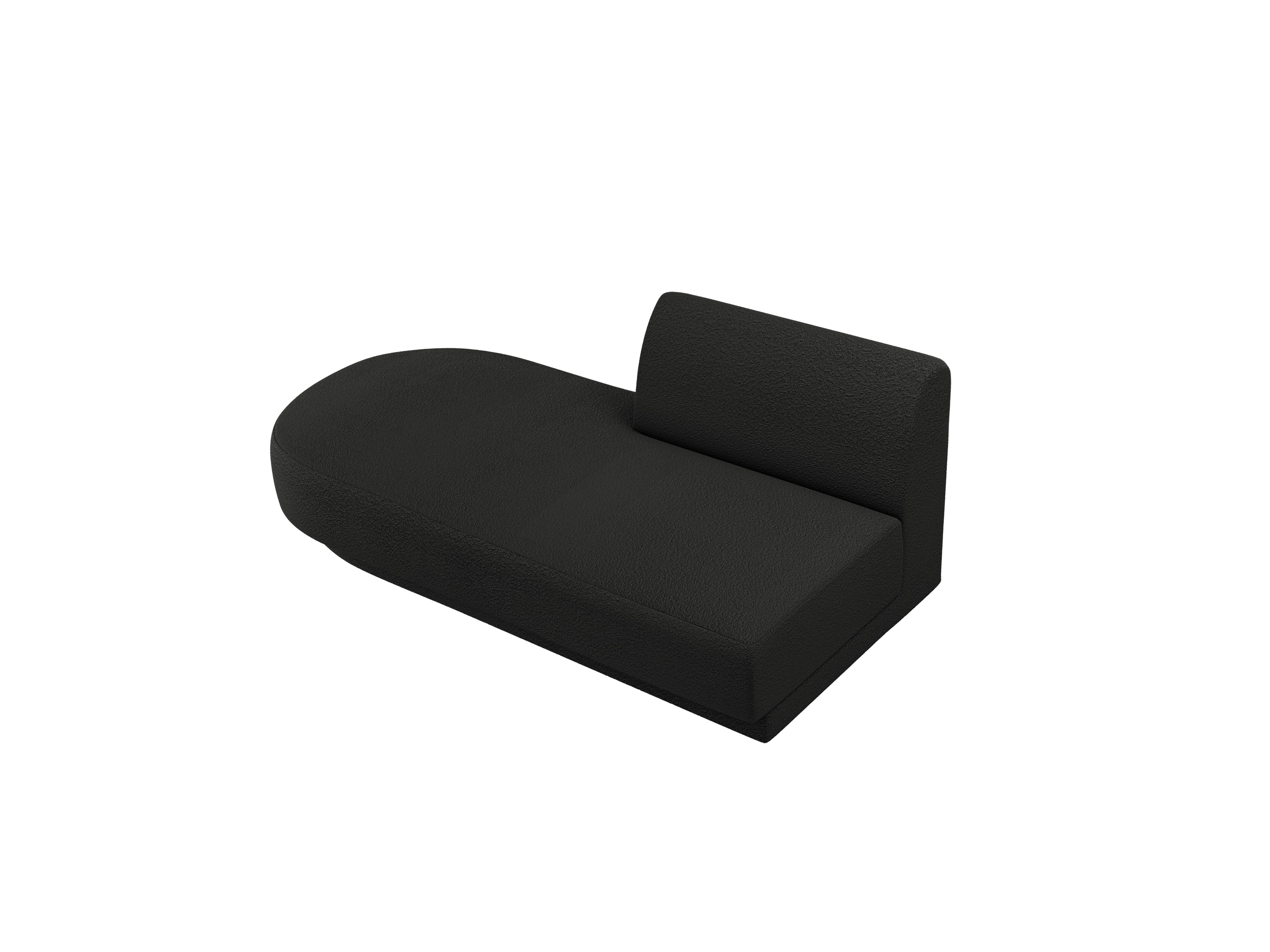Left-facing 2-seater chaise longue MILEY black boucle