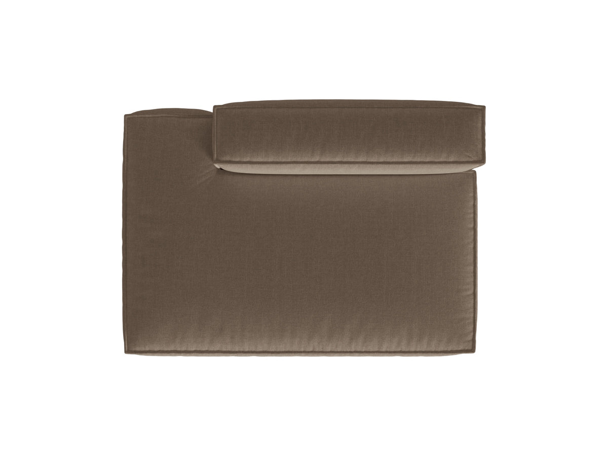 Sofa 3-osobowa z otomaną lewostronną NURIA cappuccino – detal tkaniny