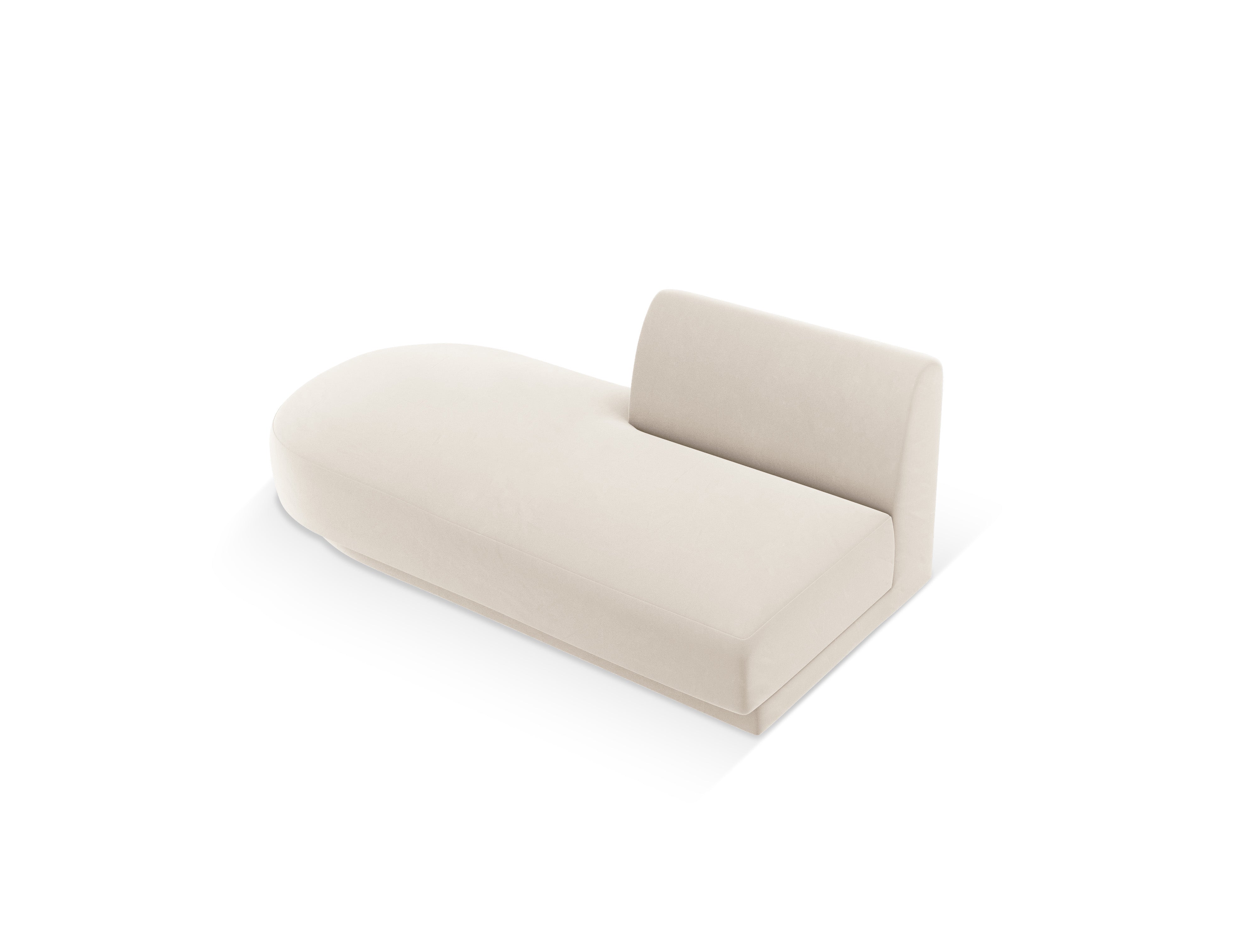 2-seater velvet left-facing chaise longue MILEY light beige