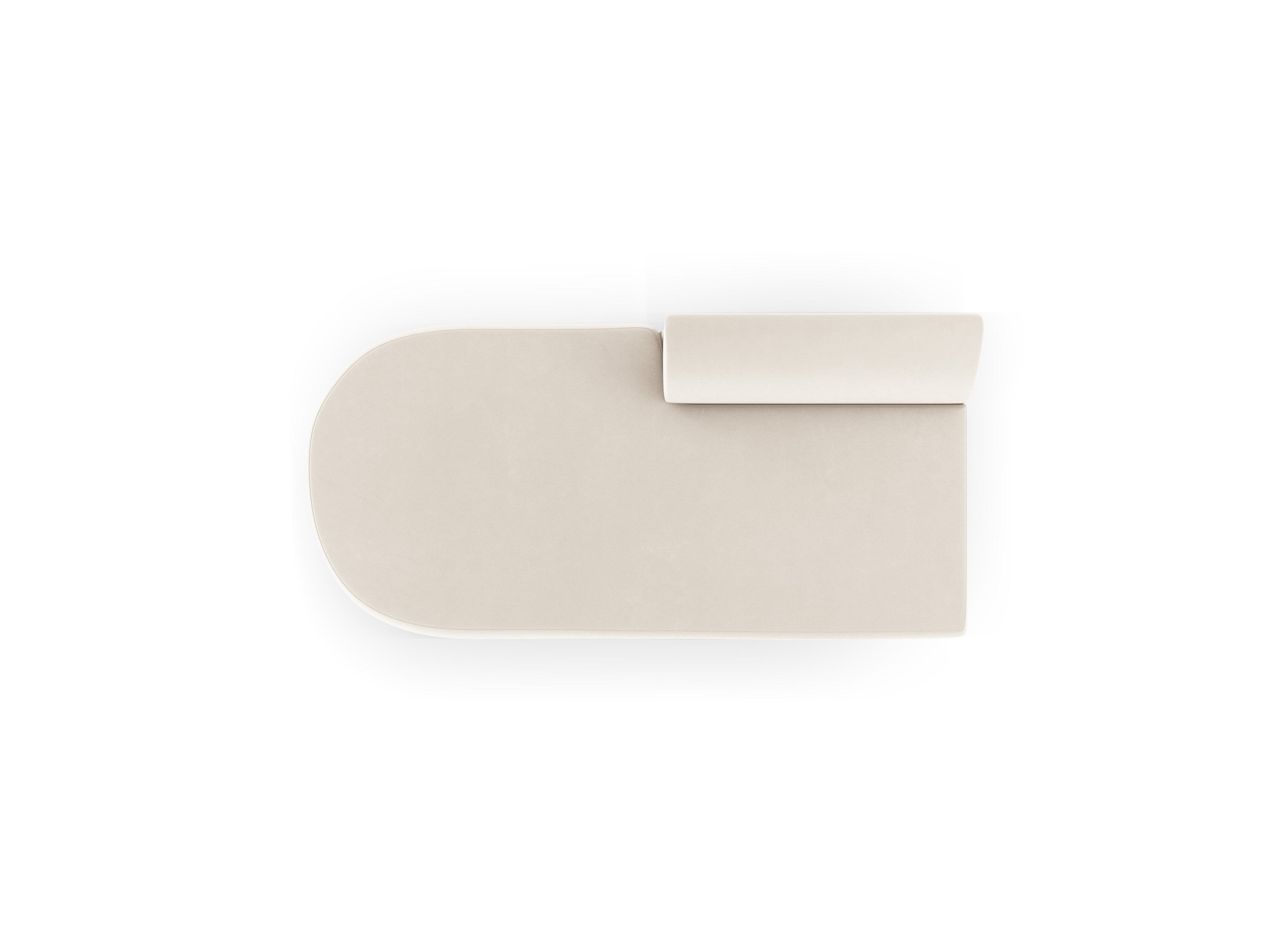 2-seater velvet left-facing chaise longue MILEY light beige