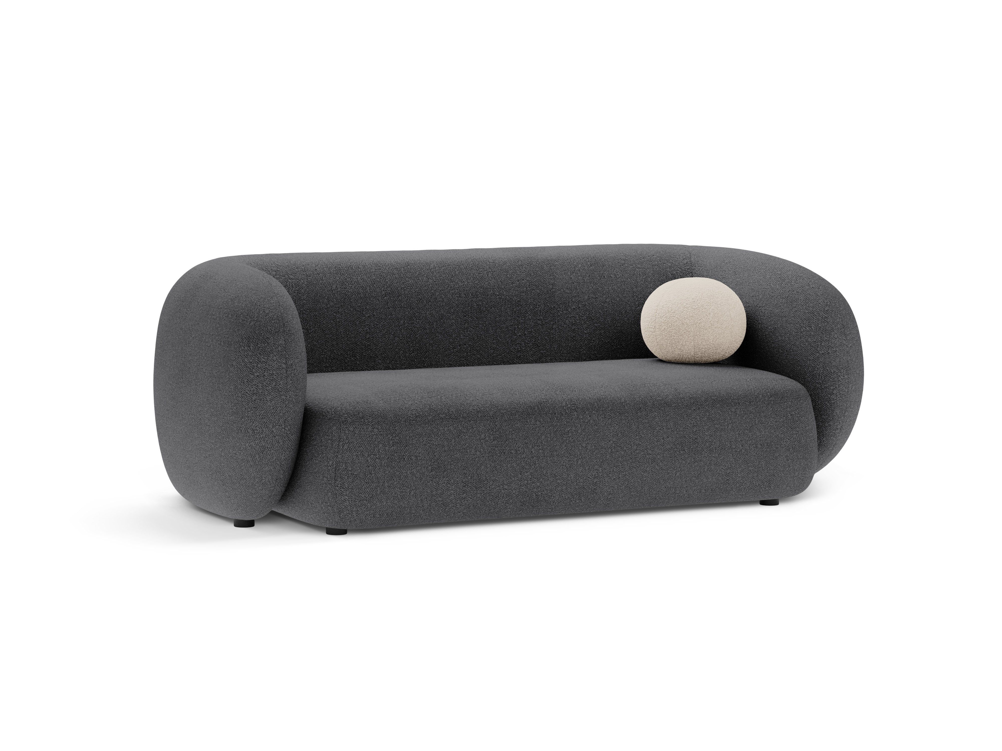 2-seater Sofa KATE dark gray boucle