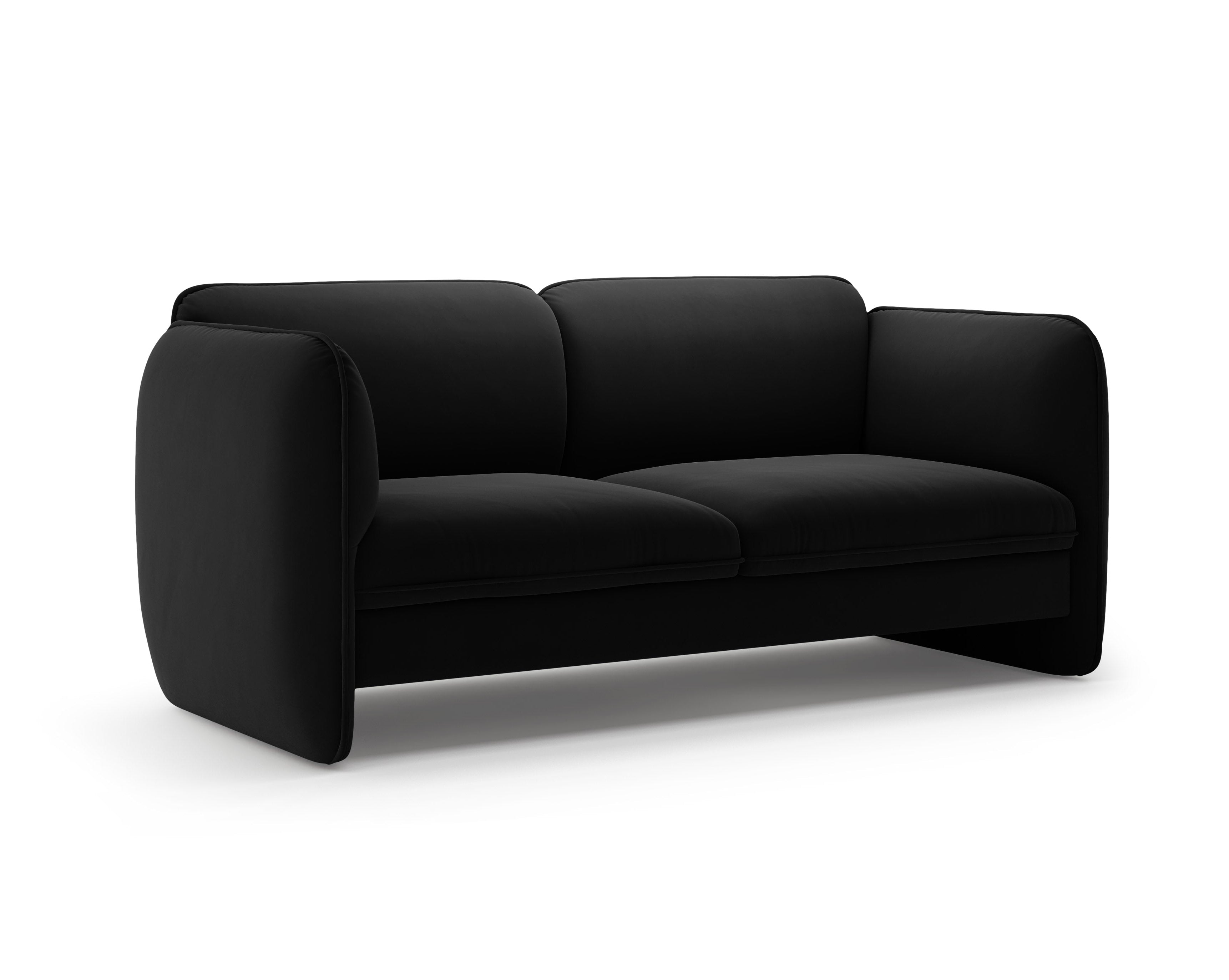 Sofa 2-osobowa aksamitna GEORGIA czarny