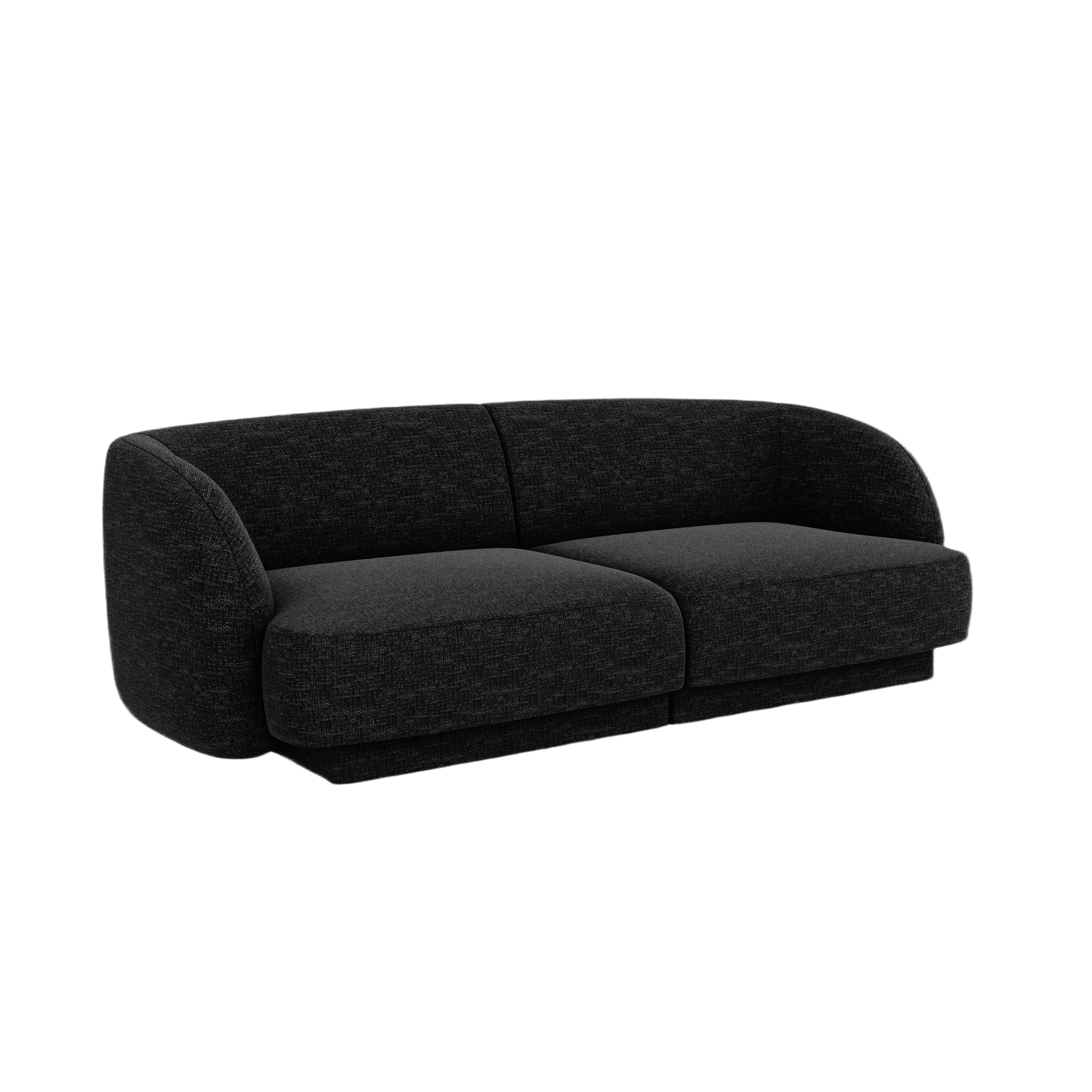 Sofa 2-osobowa MILEY czarny szenil jedwabisty