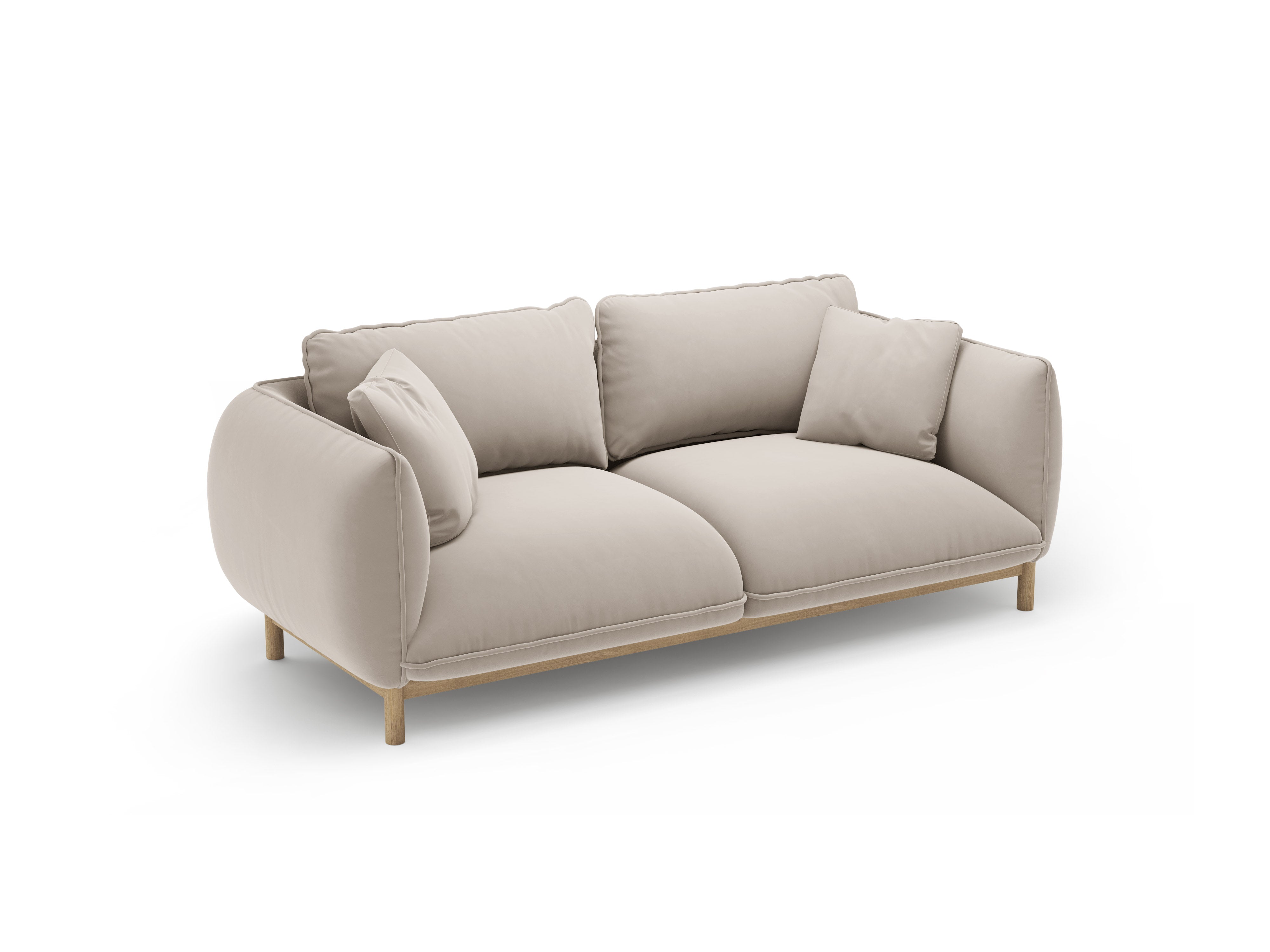 Sofa aus Samt 2-sitzig ADA hellbeige