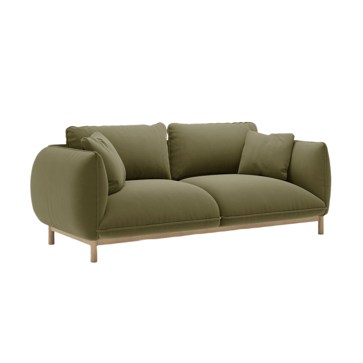 Sofa aksamitna 2-osobowa ADA jasnozielony – Micadoni – Eye on Design