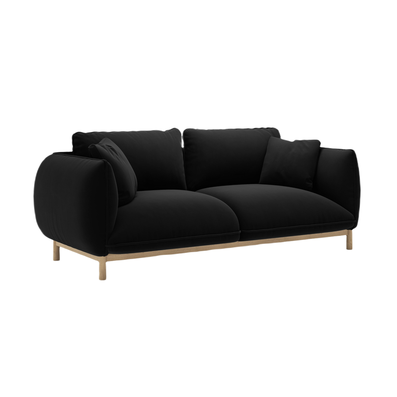 Velvet 2-Seater Sofa ADA Black