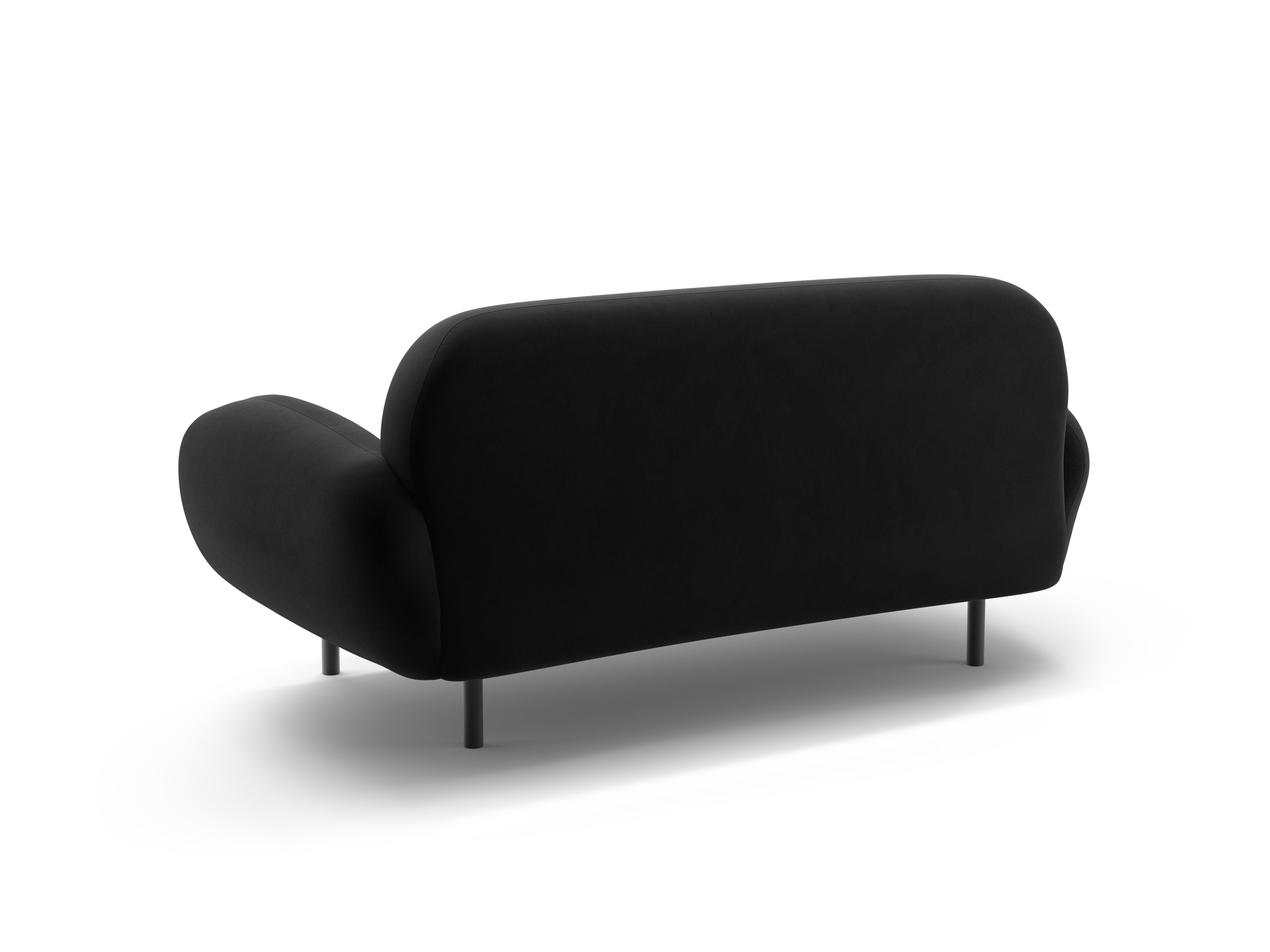 Velvet 2-Seater Sofa POPPY Black