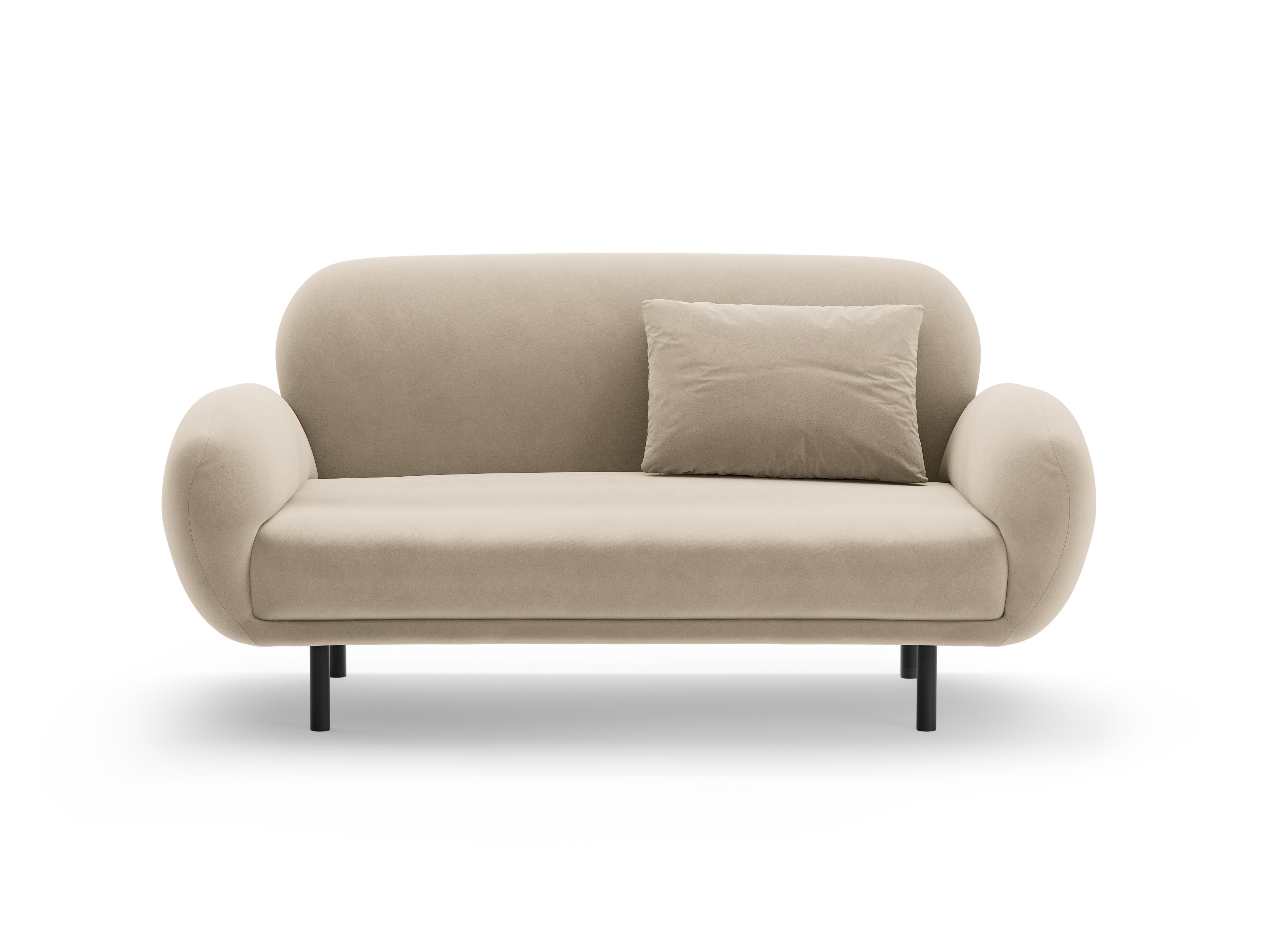 Velvet 2-Seater Sofa POPPY ecru