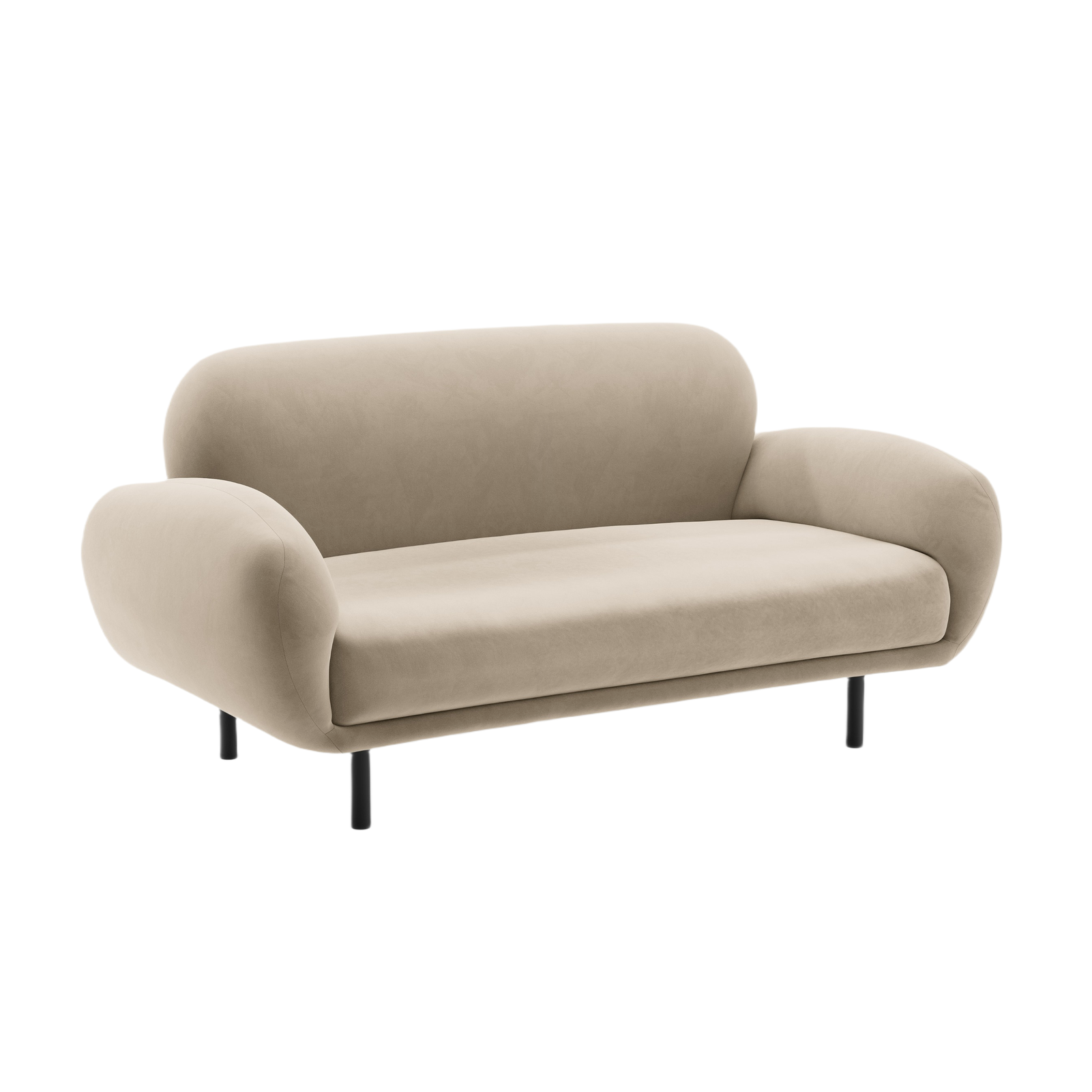 Velvet 2-Seater Sofa POPPY ecru