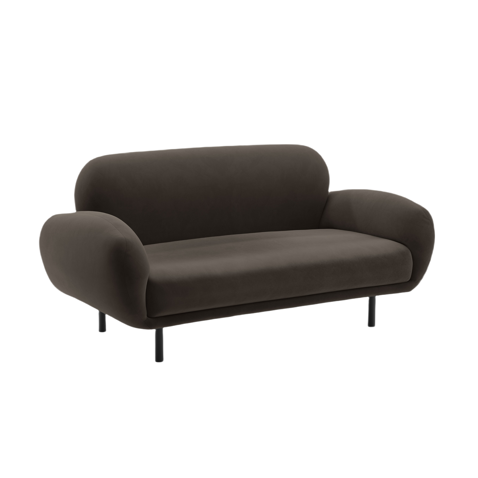 Velvet 2-Seater Sofa POPPY Ebony