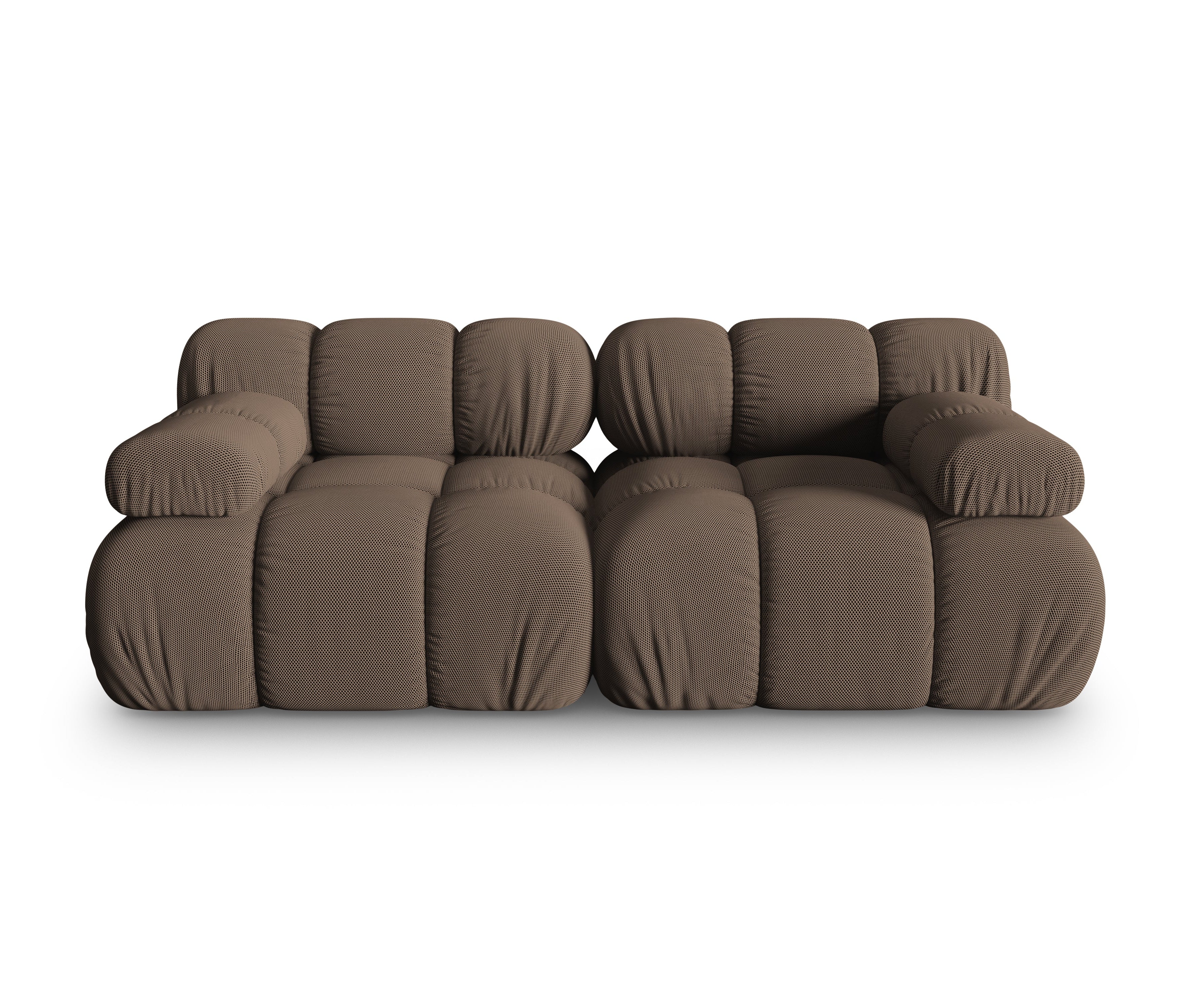 Sofa modułowa 2-osobowa BELLIS brązowa tkanina 3D