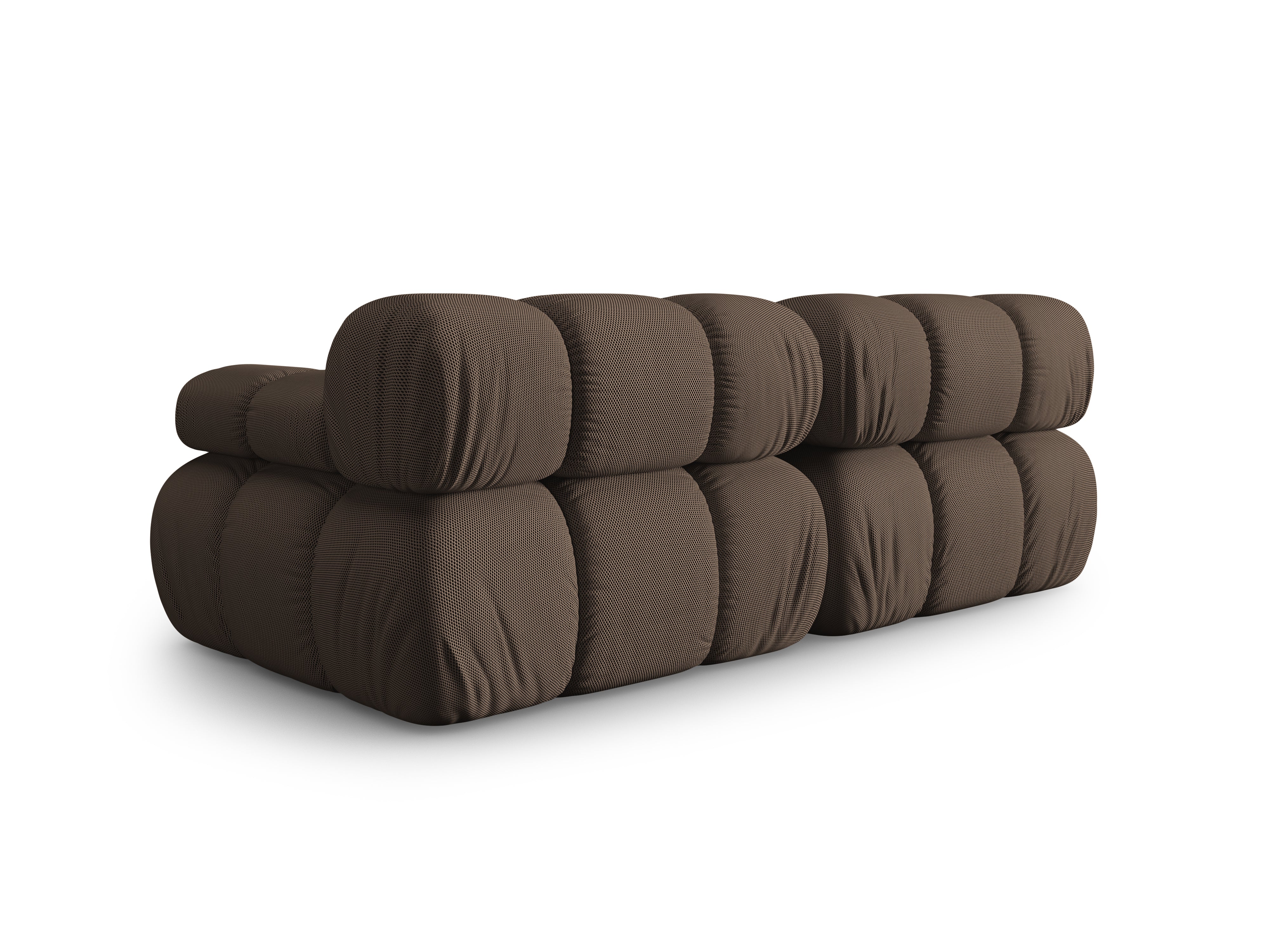 Sofa modułowa 2-osobowa BELLIS brązowa tkanina 3D