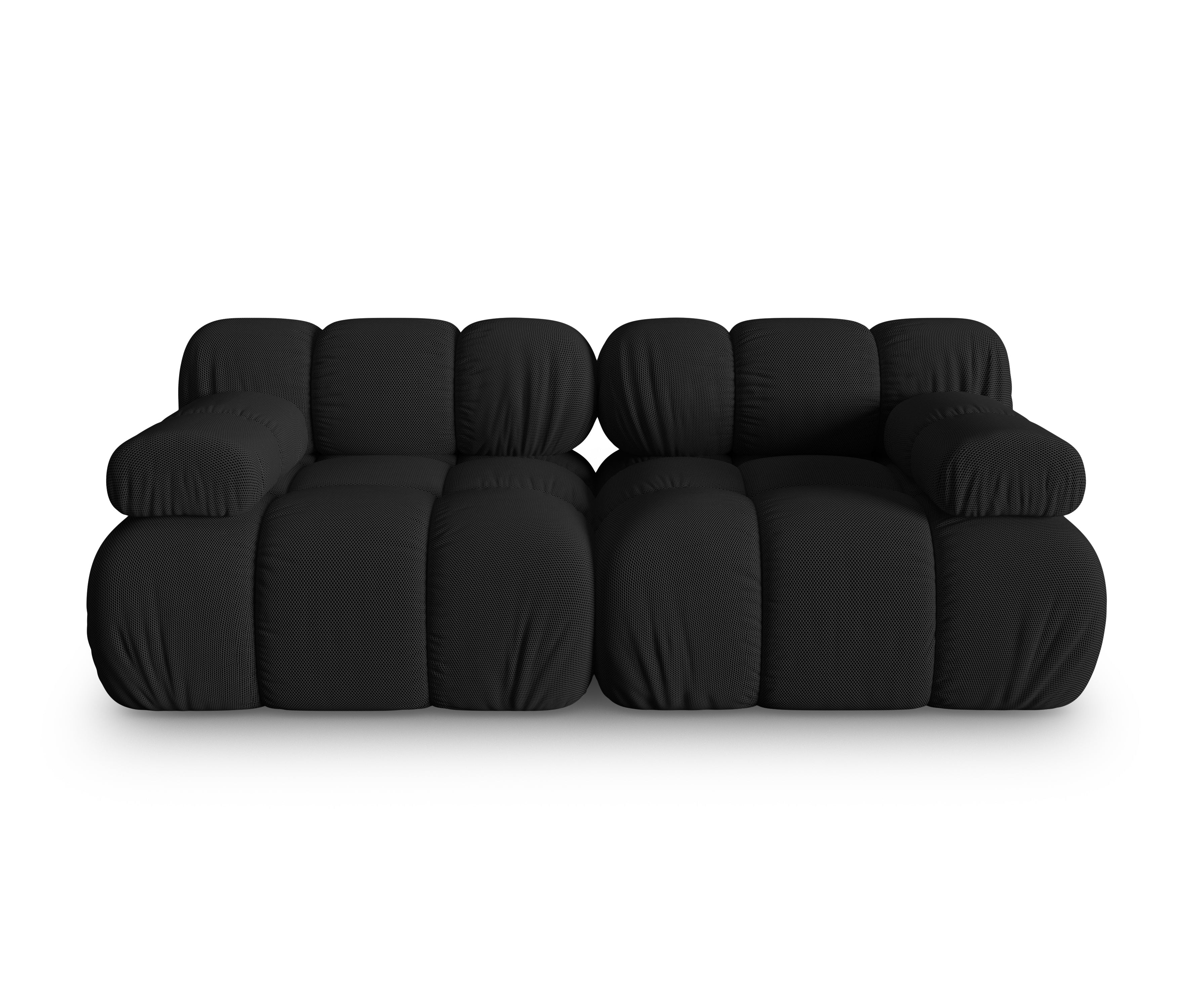 Sofa modułowa 2-osobowa BELLIS czarna tkanina 3D