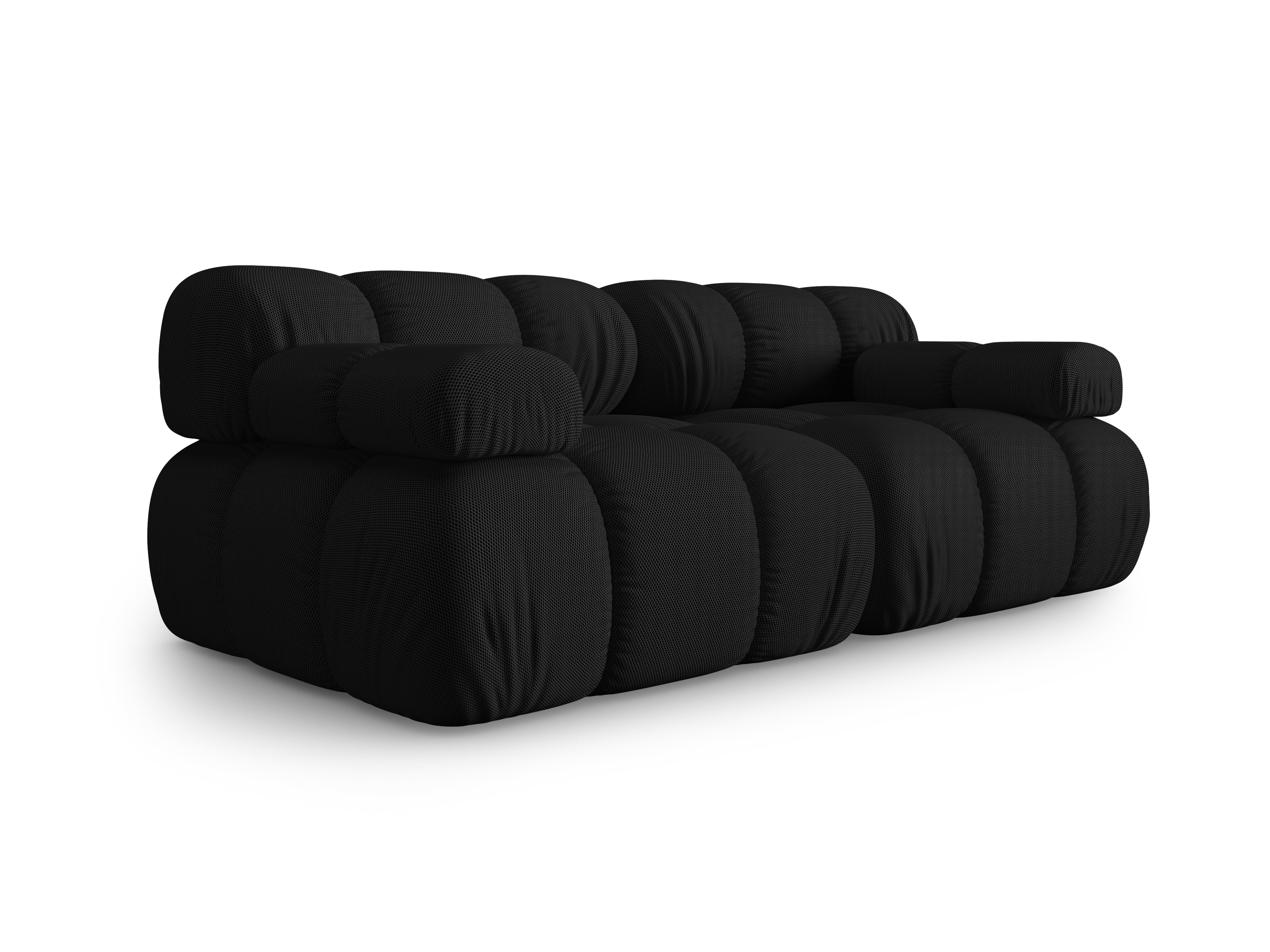 Sofa modułowa 2-osobowa BELLIS czarna tkanina 3D