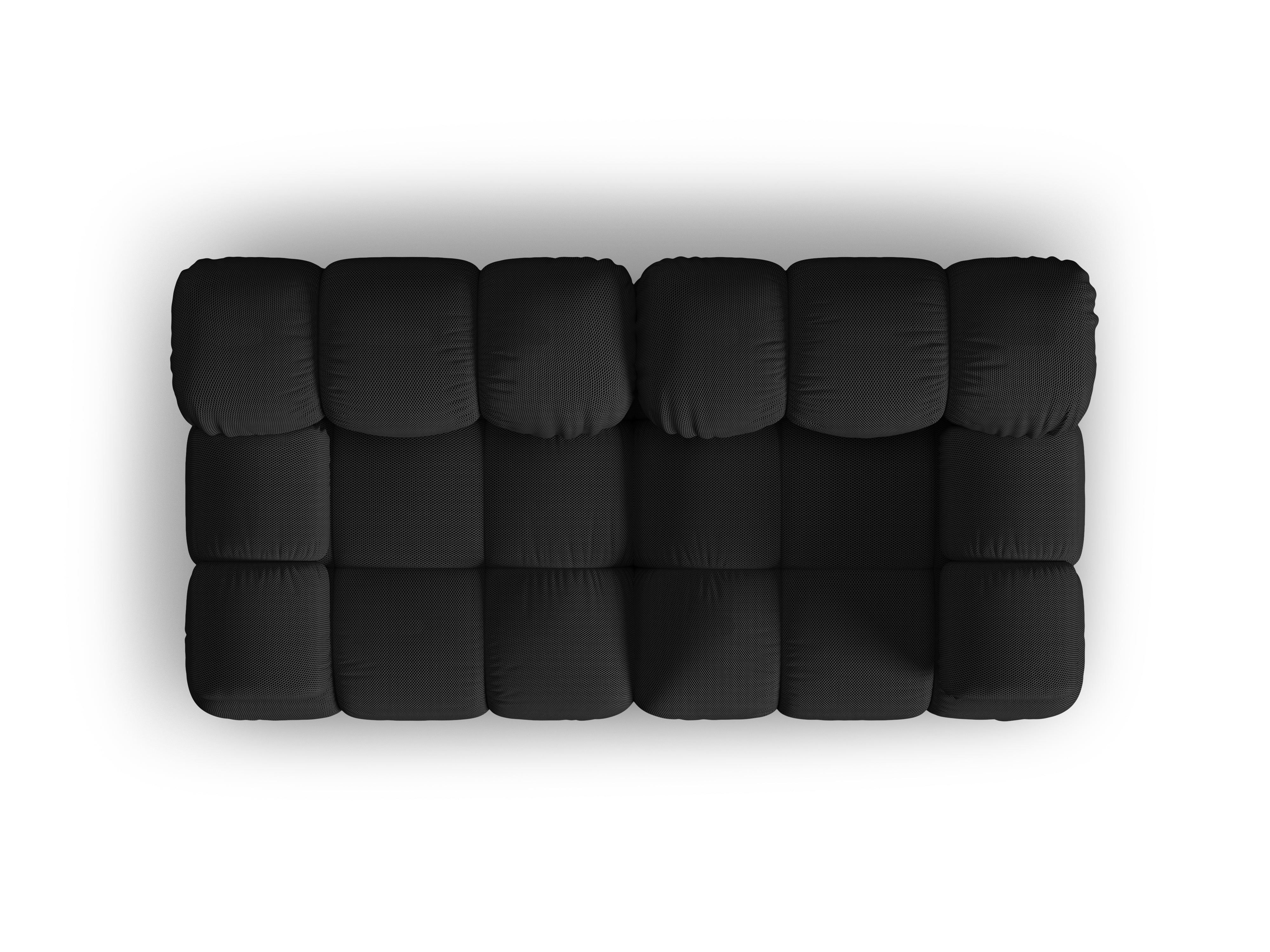Sofa modułowa 2-osobowa BELLIS czarna tkanina 3D