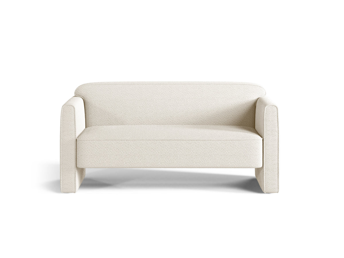 Sofa 2-osobowa ABBY kość słoniowa boucle