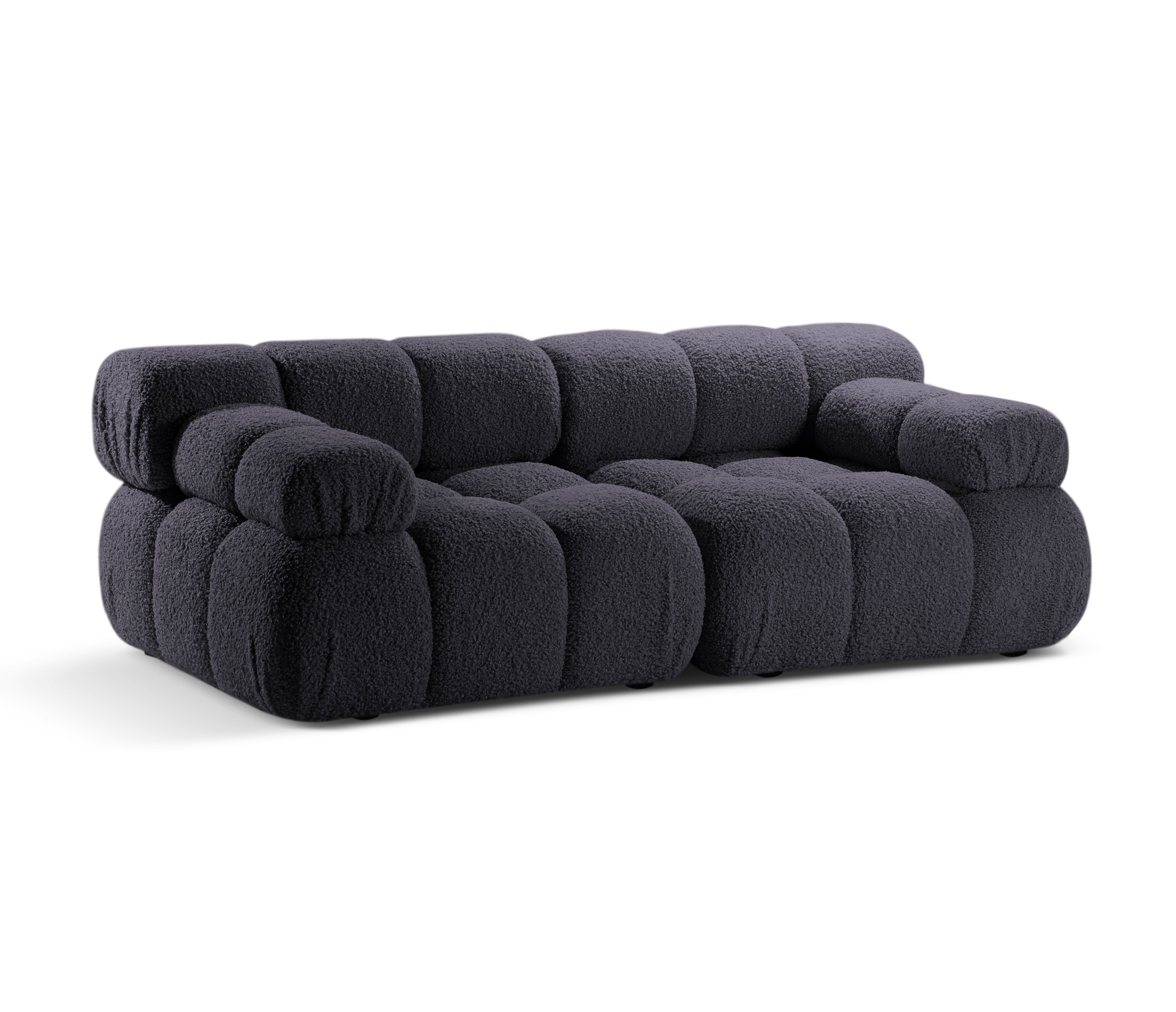 Sofa modułowa 2-osobowa BELLIS grafitowy boucle
