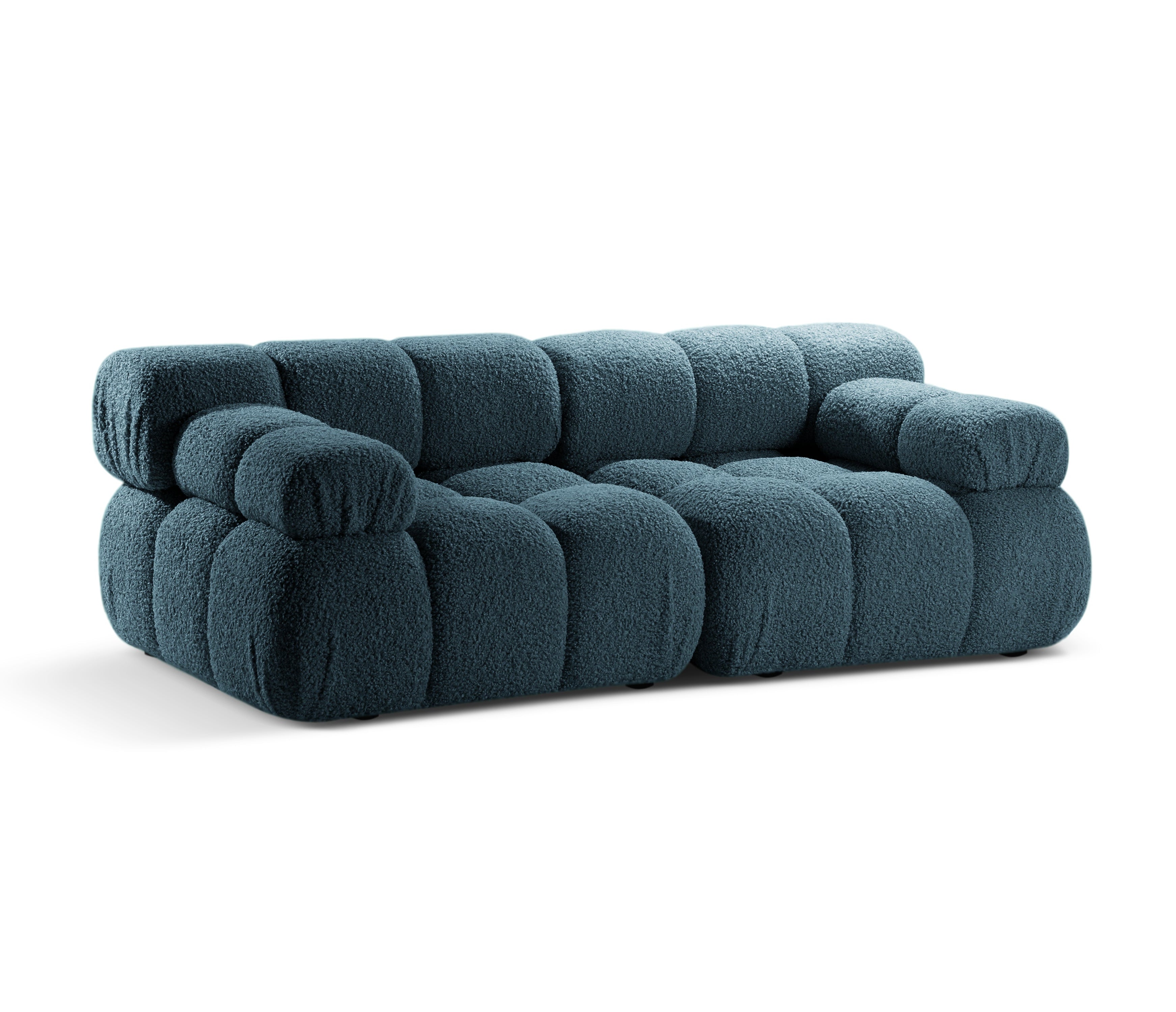 Sofa modułowa 2-osobowa BELLIS niebieski petrol boucle