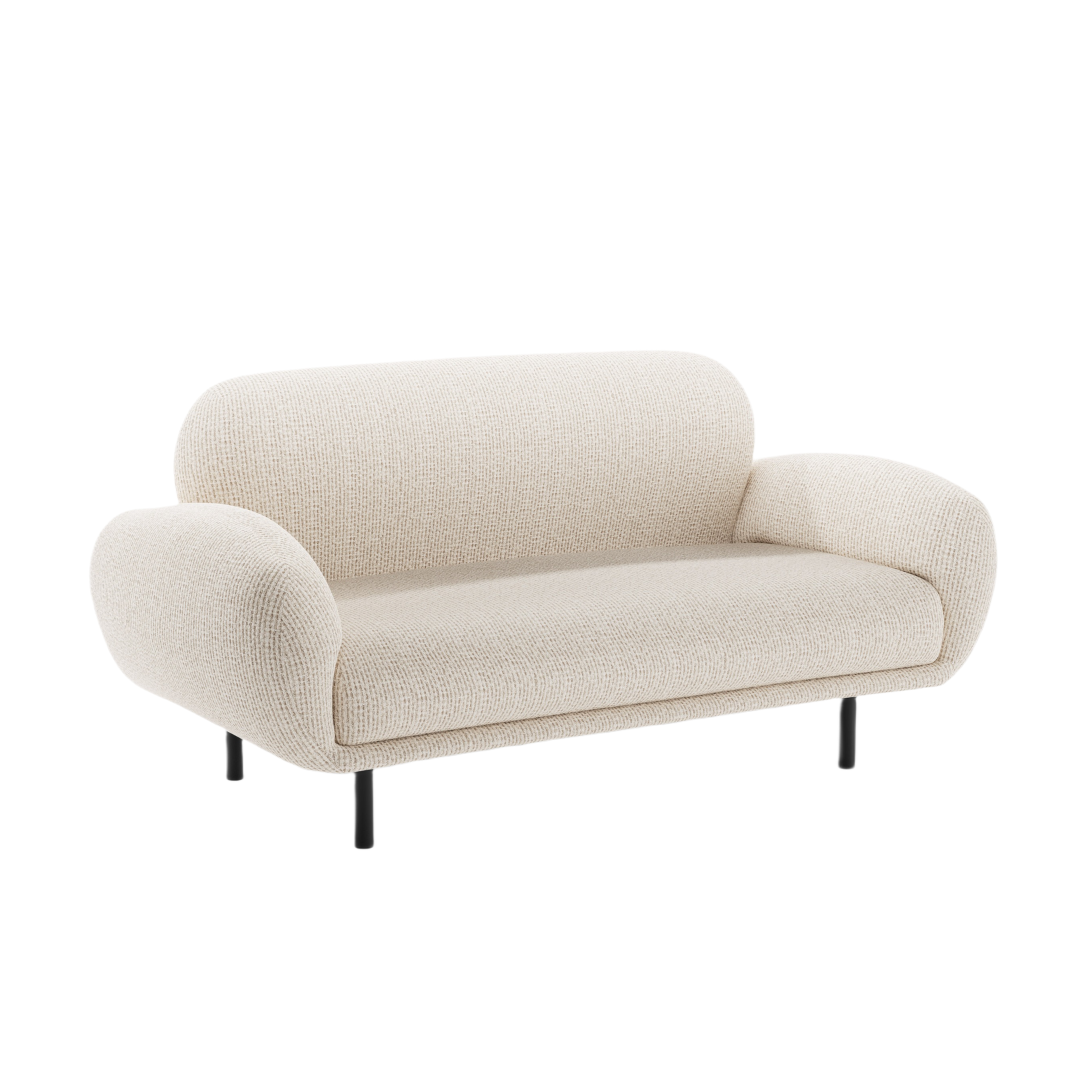 Sofa 2-Sitzer POPPY hellbeige Chenille