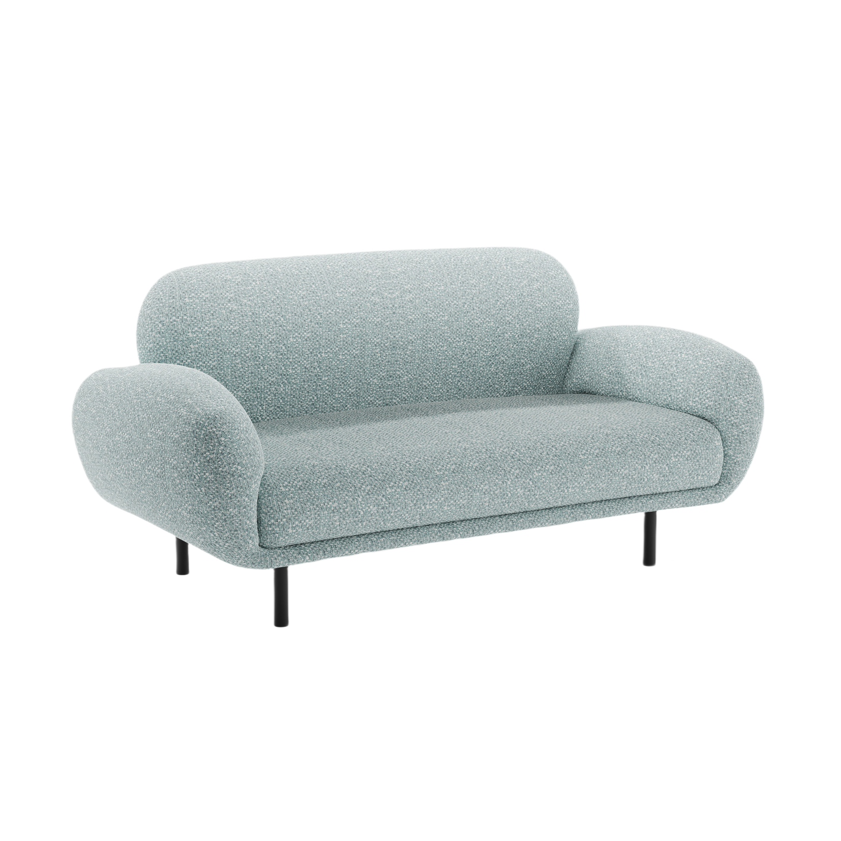 2-seater POPPY sofa in muted blue chenille