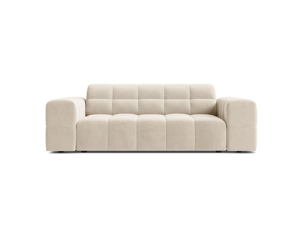 Sofa aksamitna 2-osobowa JENNIFER jasnobeżowy Bluvel – Micadoni