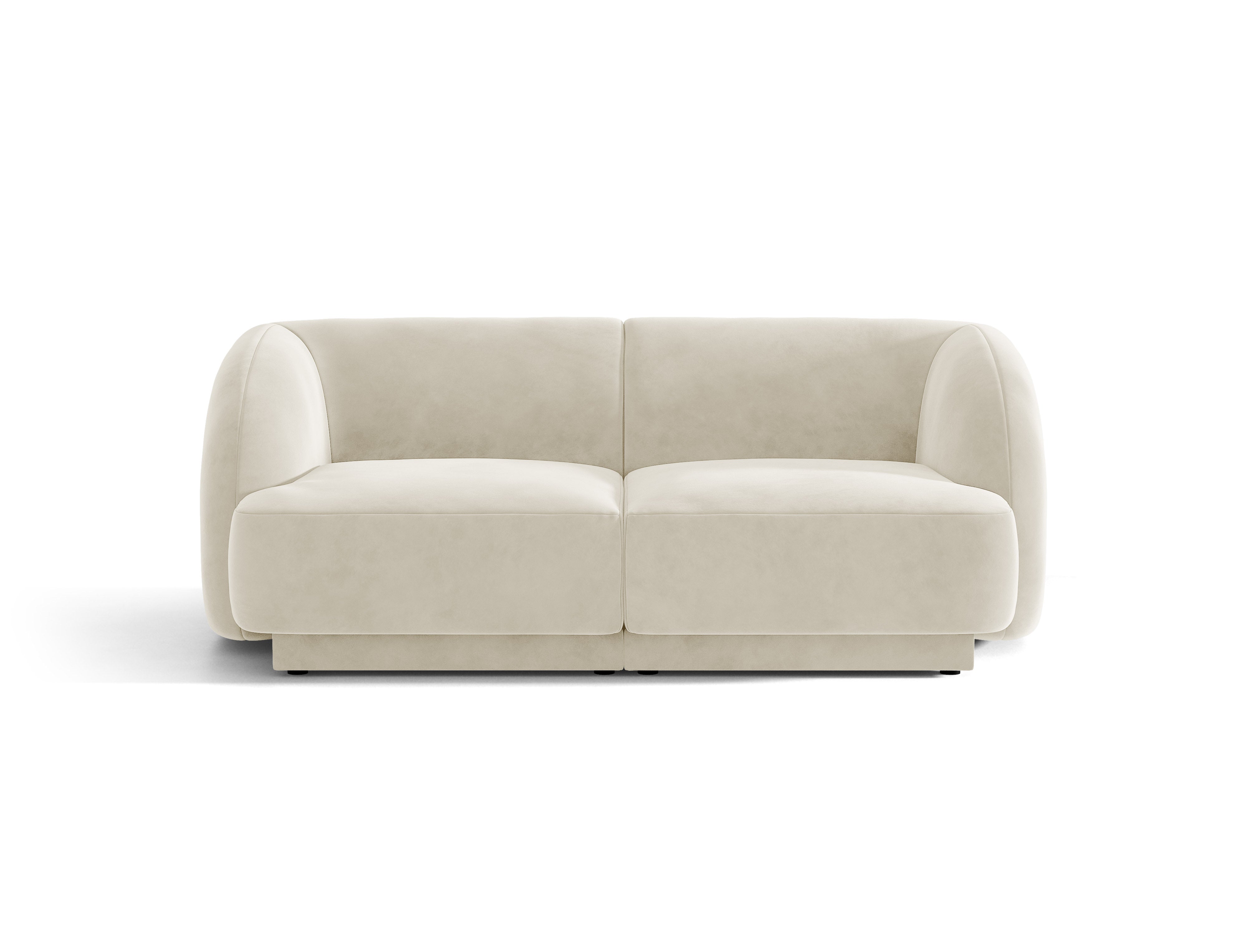 Sofa aksamitna 2-osobowa MILEY beżowy