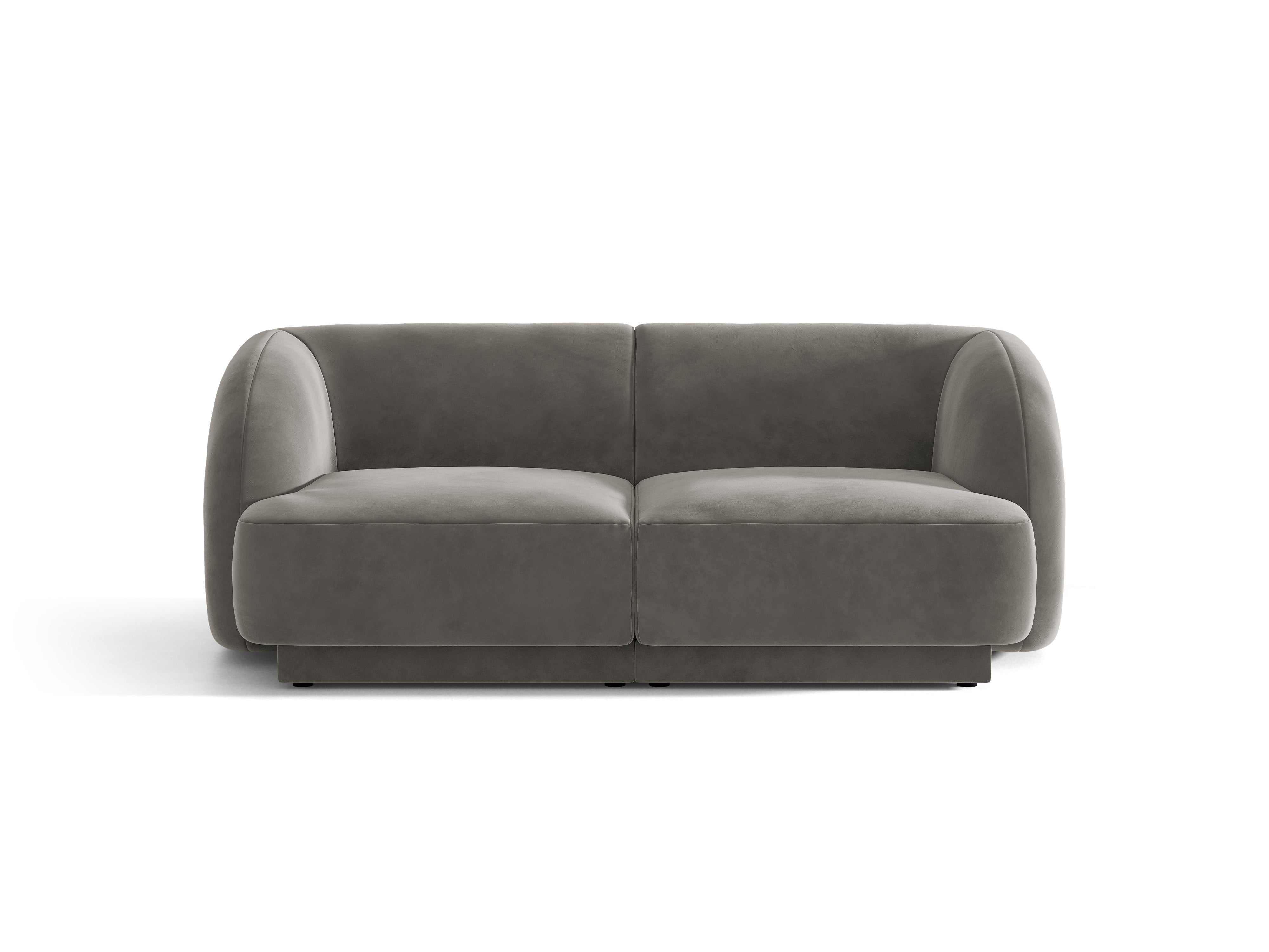 Sofa aksamitna 2-osobowa MILEY jasnoszary