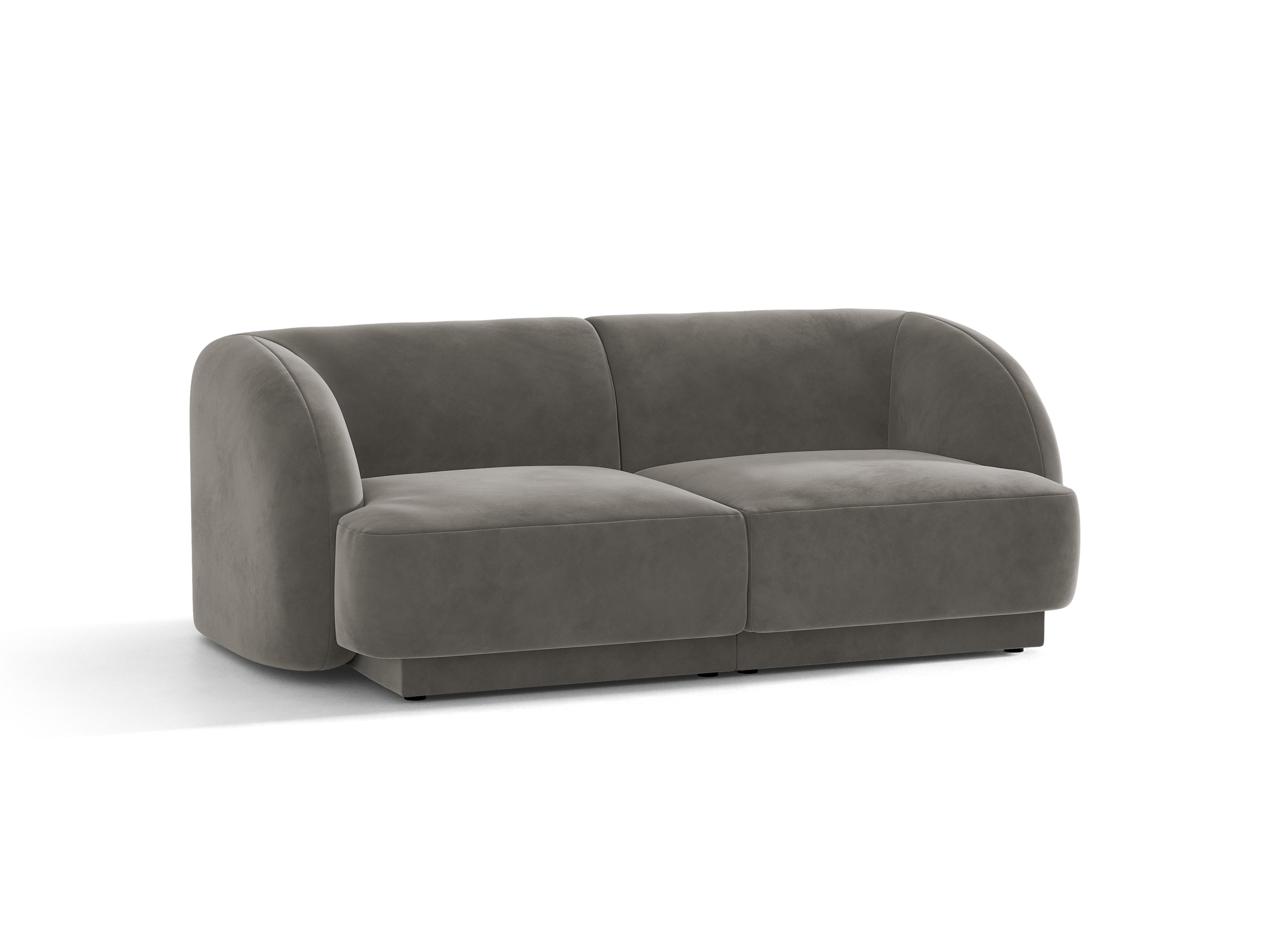 Sofa aksamitna 2-osobowa MILEY jasnoszary