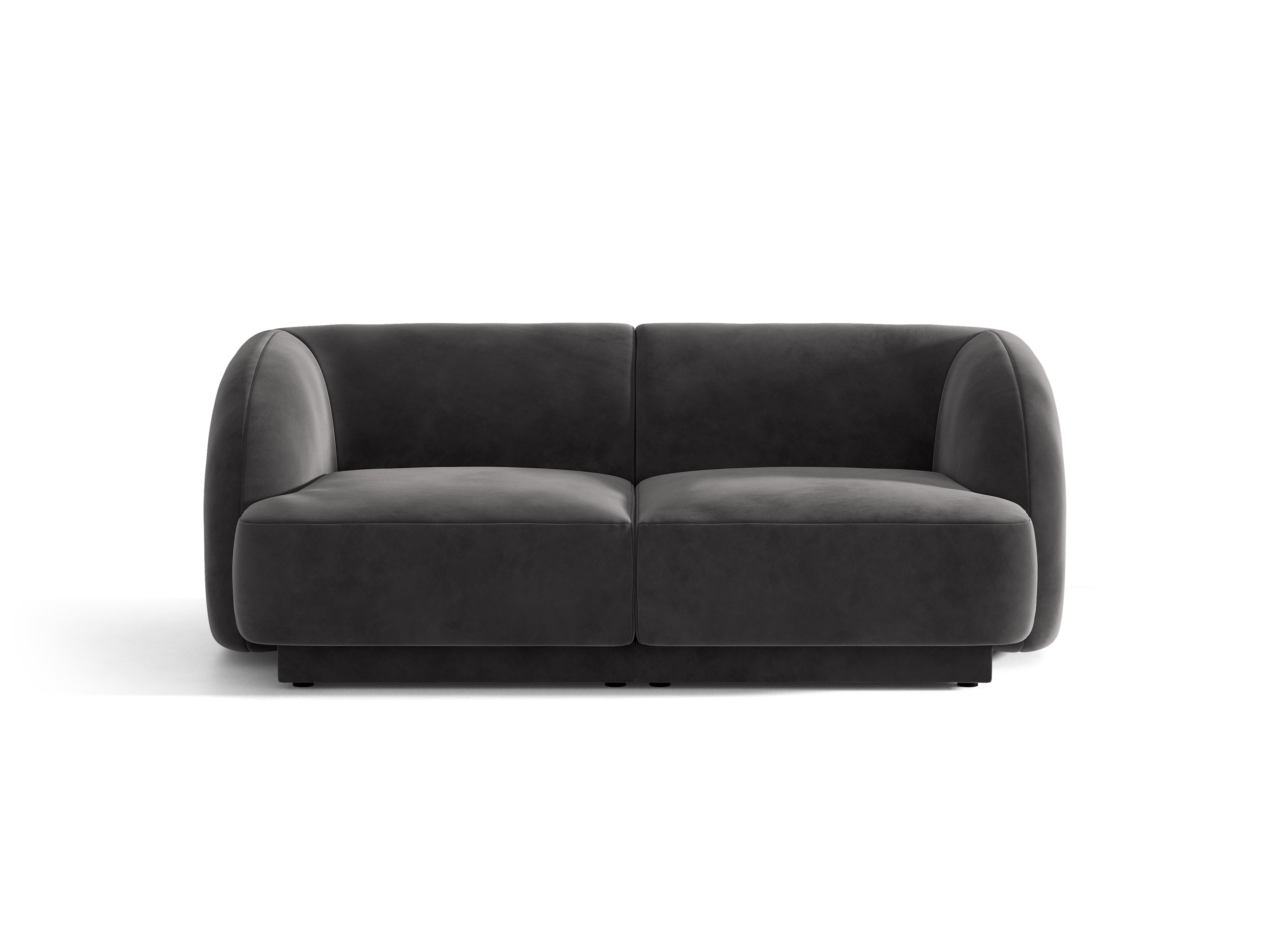 Sofa aksamitna 2-osobowa MILEY ciemnoszary