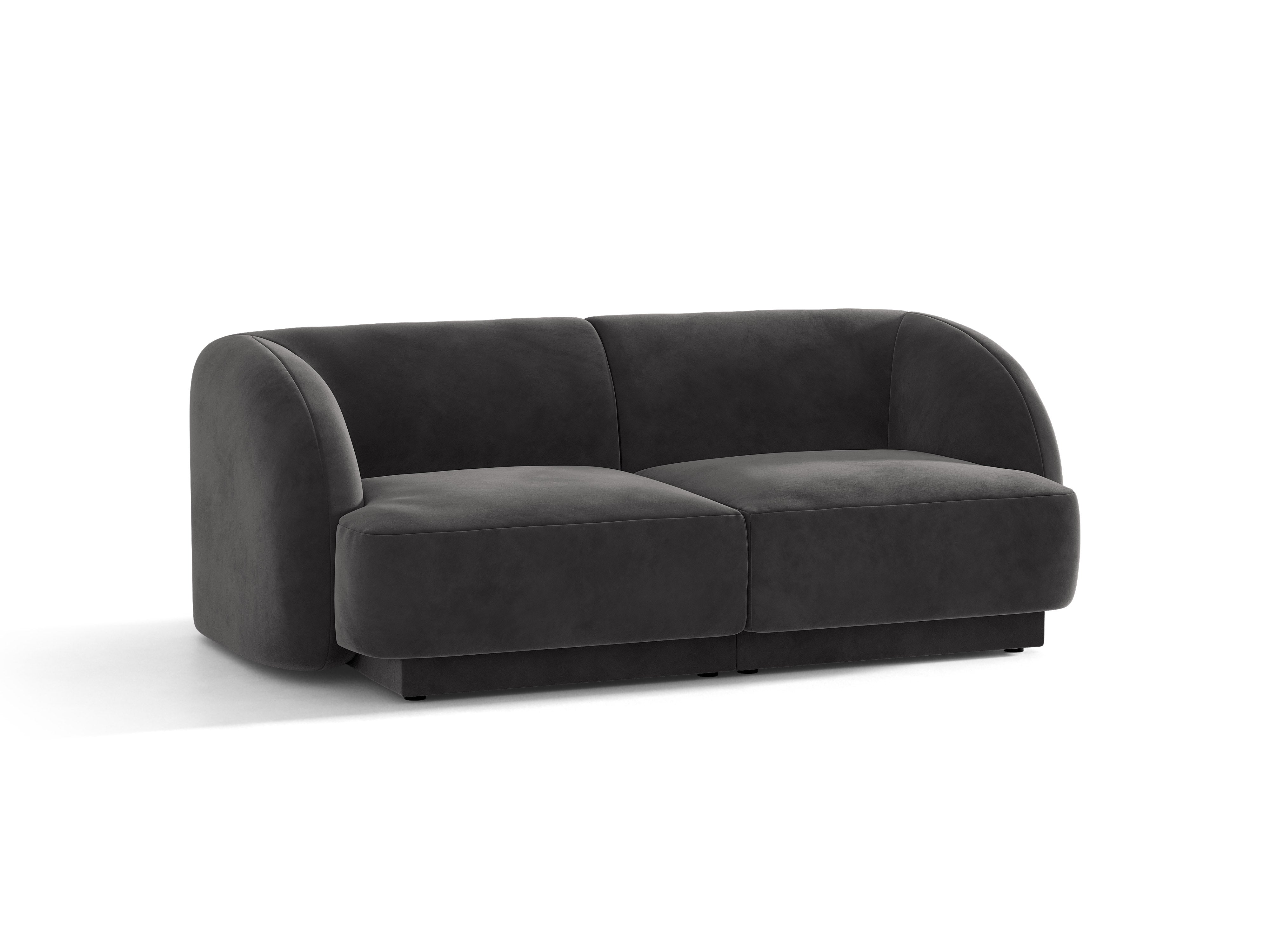 Sofa aksamitna 2-osobowa MILEY ciemnoszary