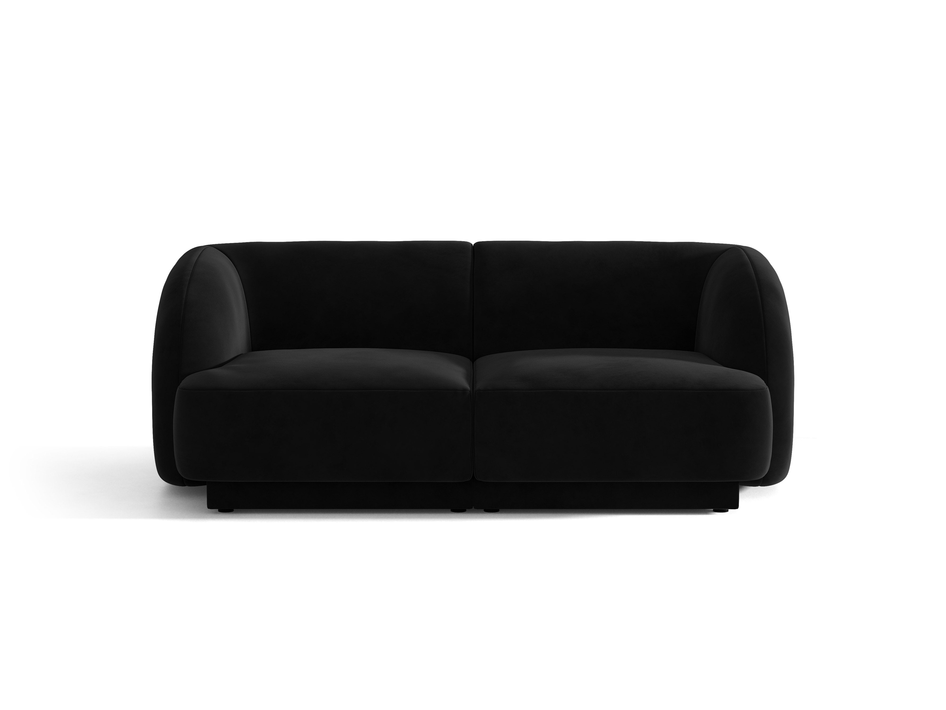 Sofa aksamitna 2-osobowa MILEY czarny