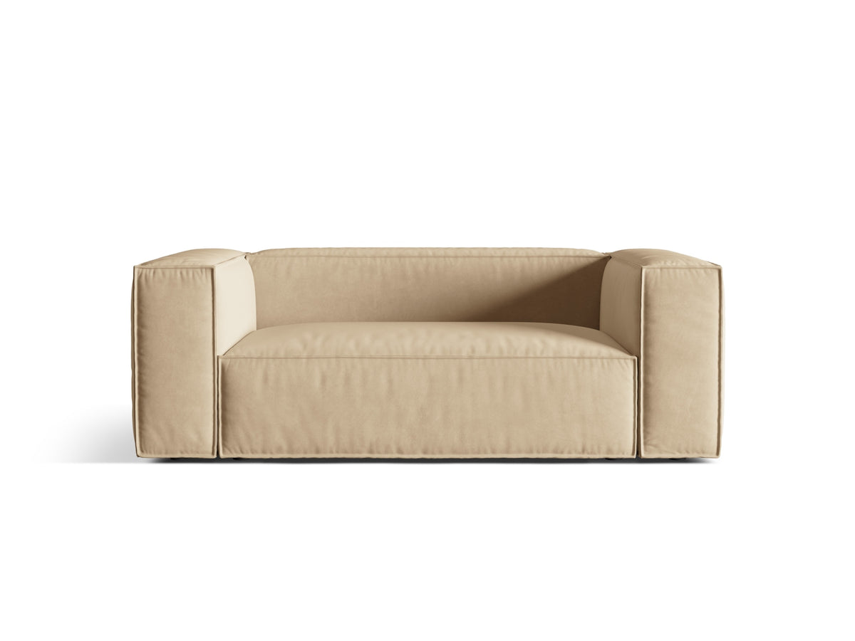 Sofa aksamitna 2-osobowa NURIA nude – Micadoni